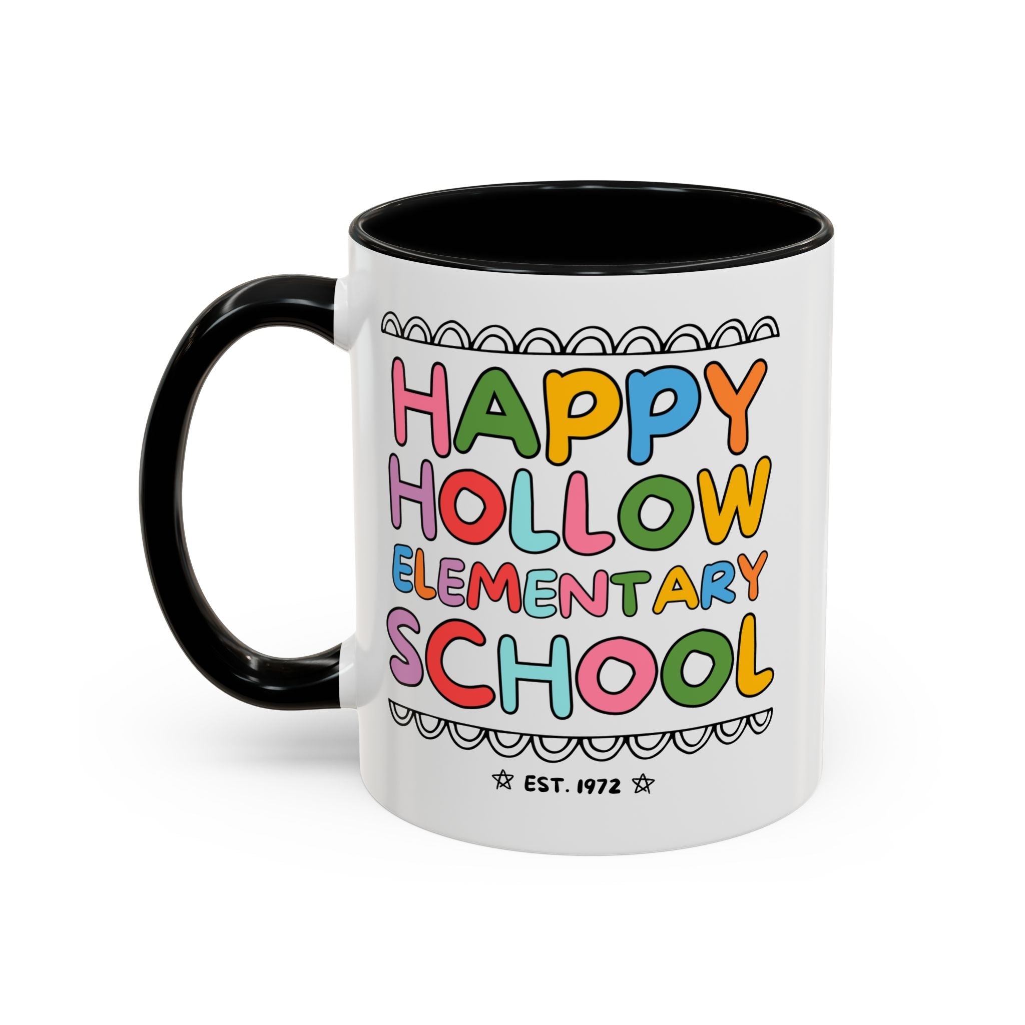 Happy Hollow Elementary 11 Oz Coffee Mug: Rainbow Letters - Opal and June
