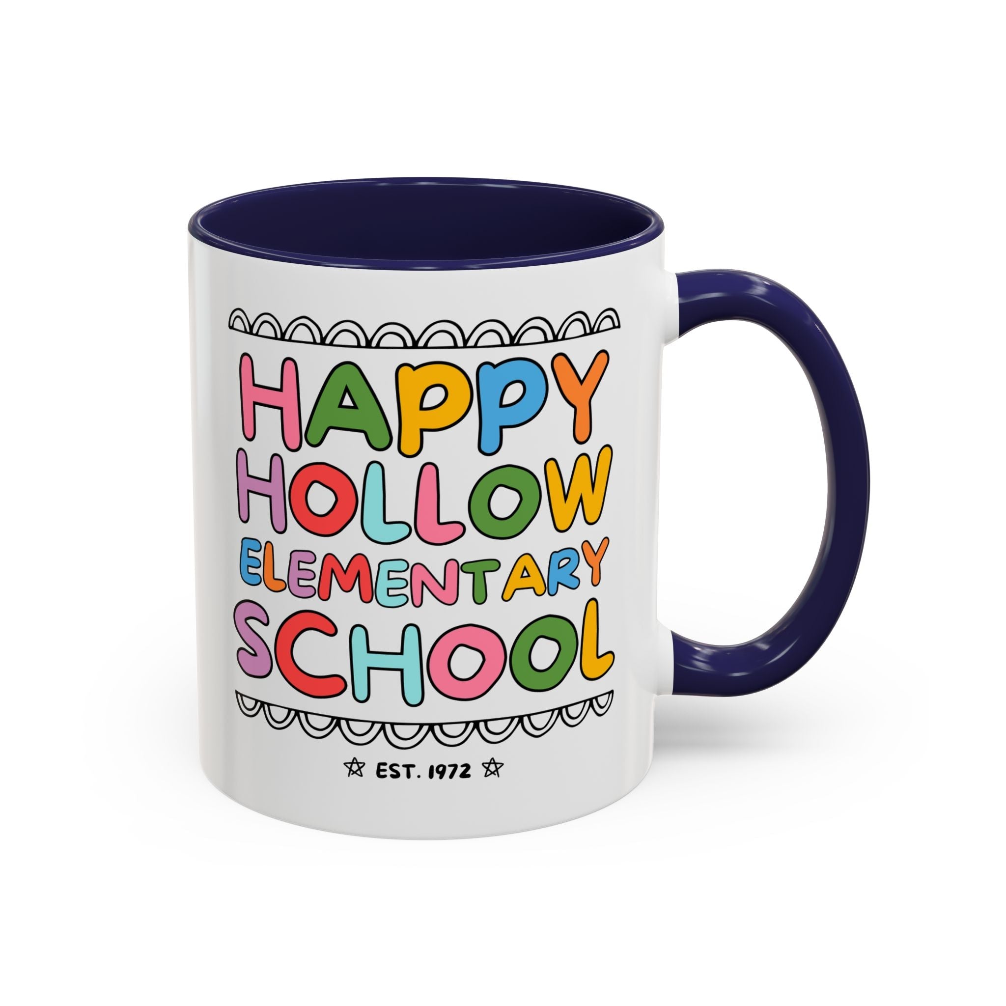 Happy Hollow Elementary 11 Oz Coffee Mug: Rainbow Letters - Opal and June