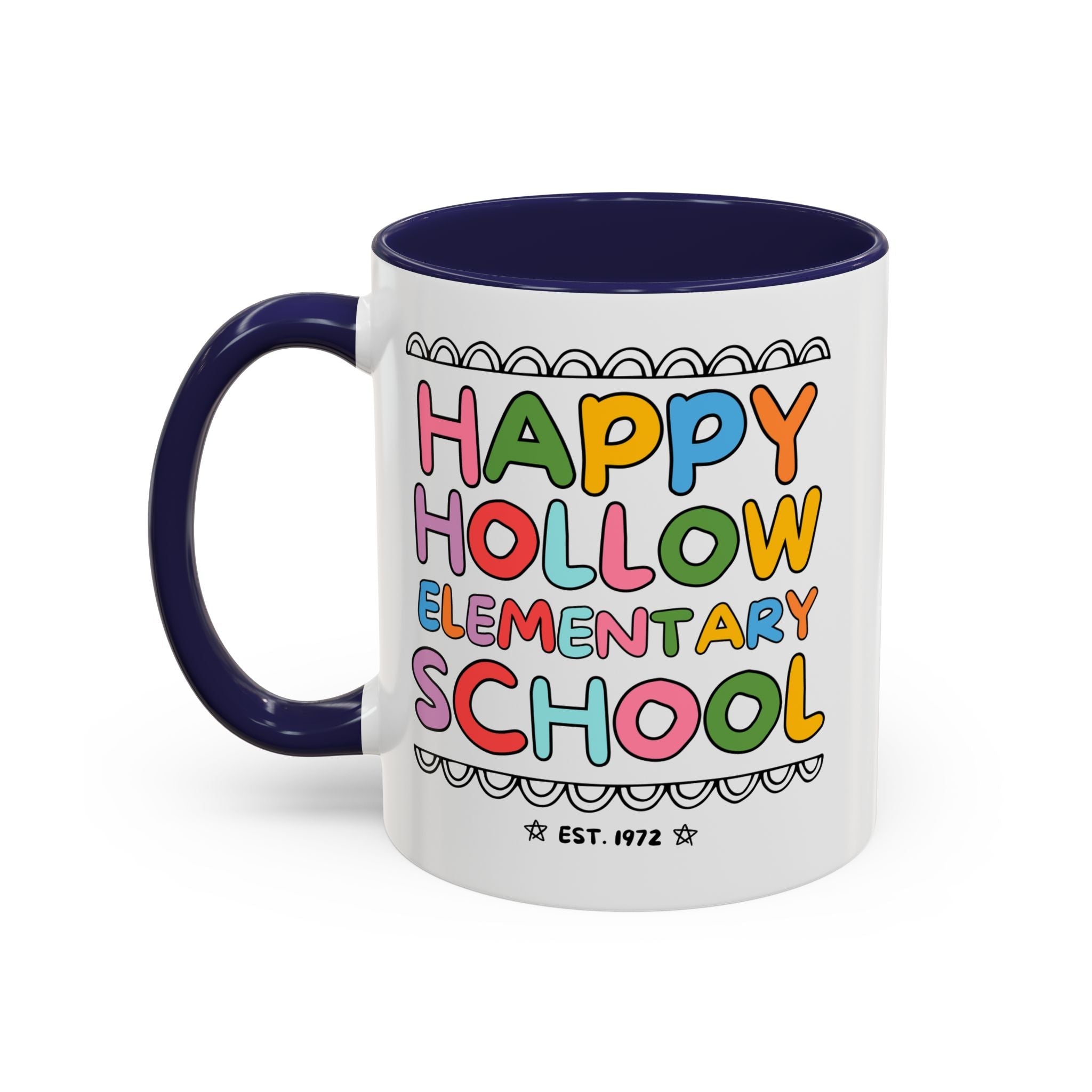 Happy Hollow Elementary 11 Oz Coffee Mug: Rainbow Letters - Opal and June
