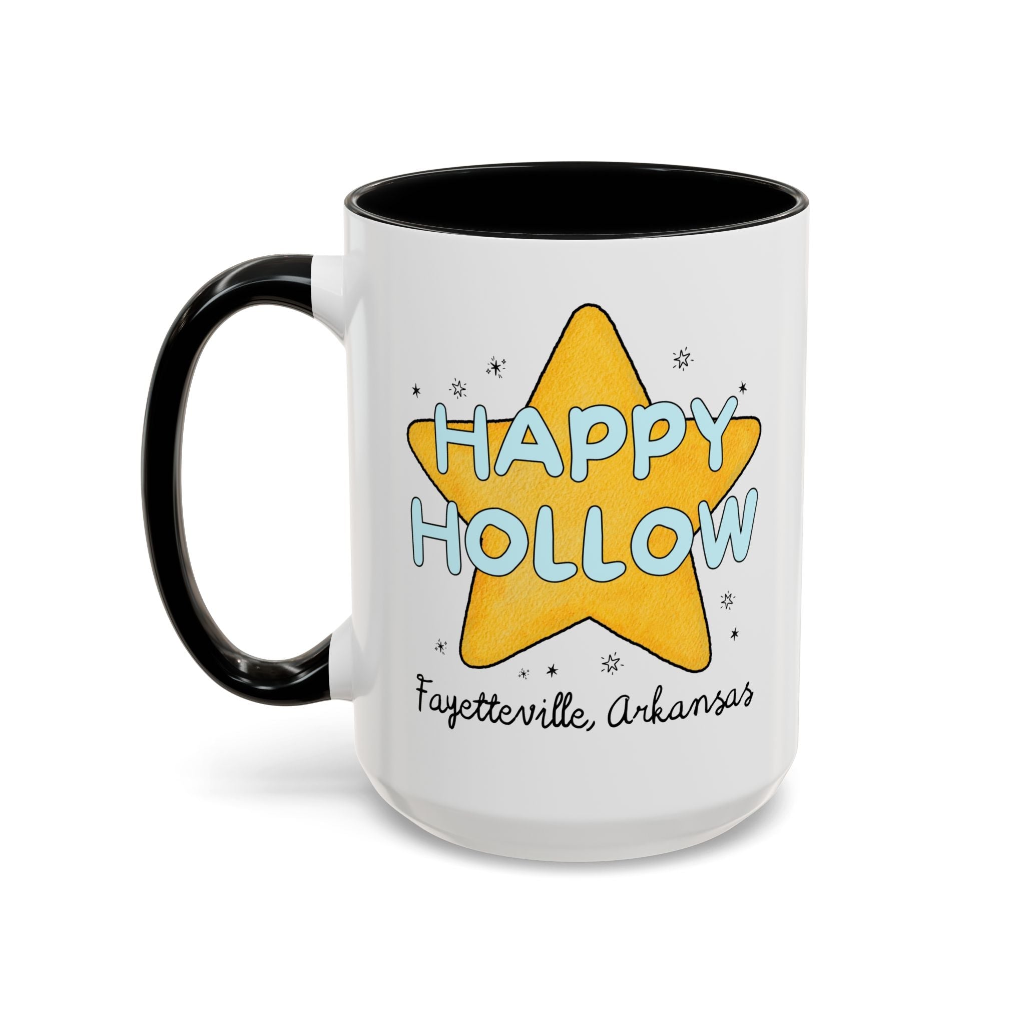 Happy Hollow Elementary 15 Oz Coffee Mug: Retro Star Design | FPS + Opal and June Coffee Mug, Fayetteville Public Schools - Opal and June