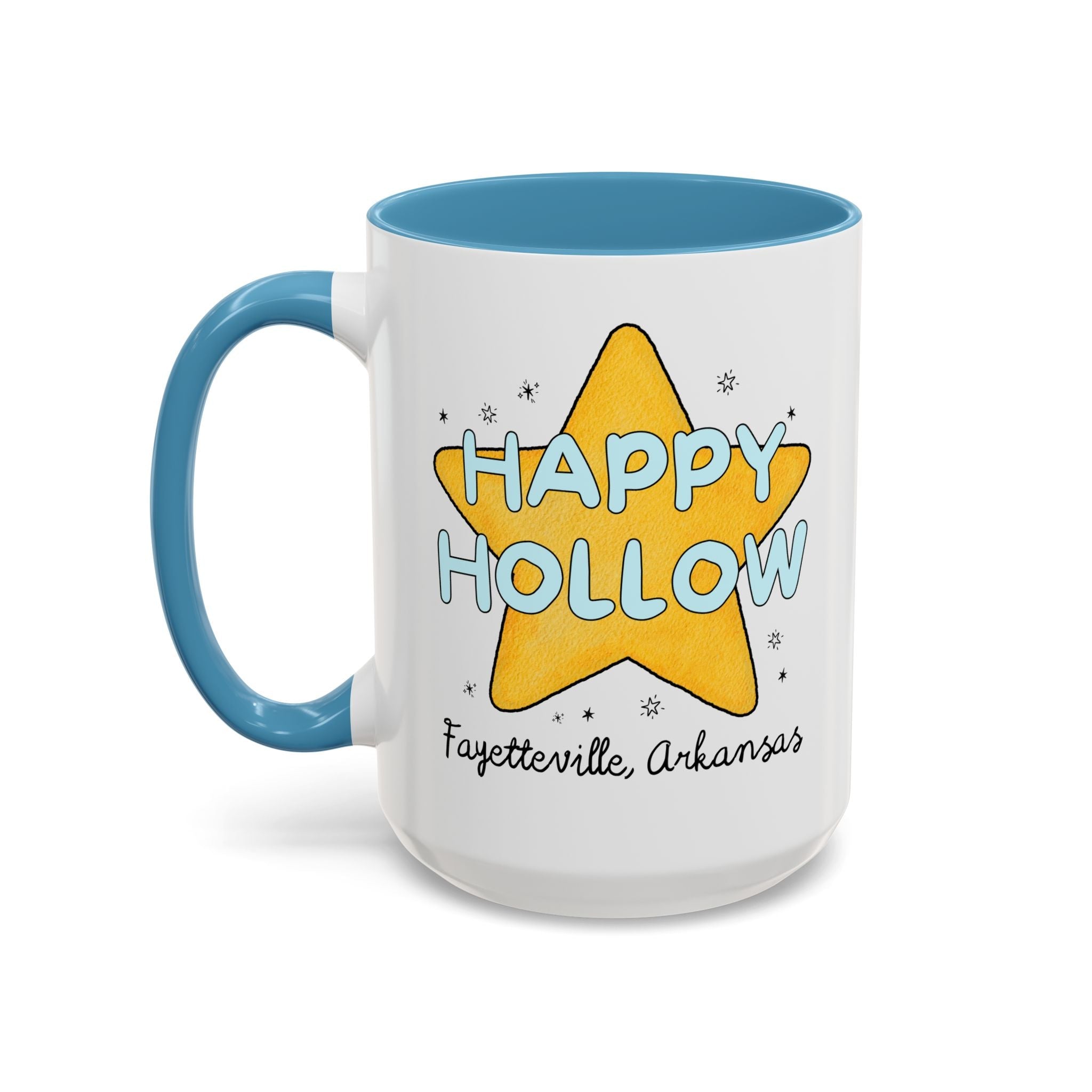 Happy Hollow Elementary 15 Oz Coffee Mug: Retro Star Design | FPS + Opal and June Coffee Mug, Fayetteville Public Schools - Opal and June
