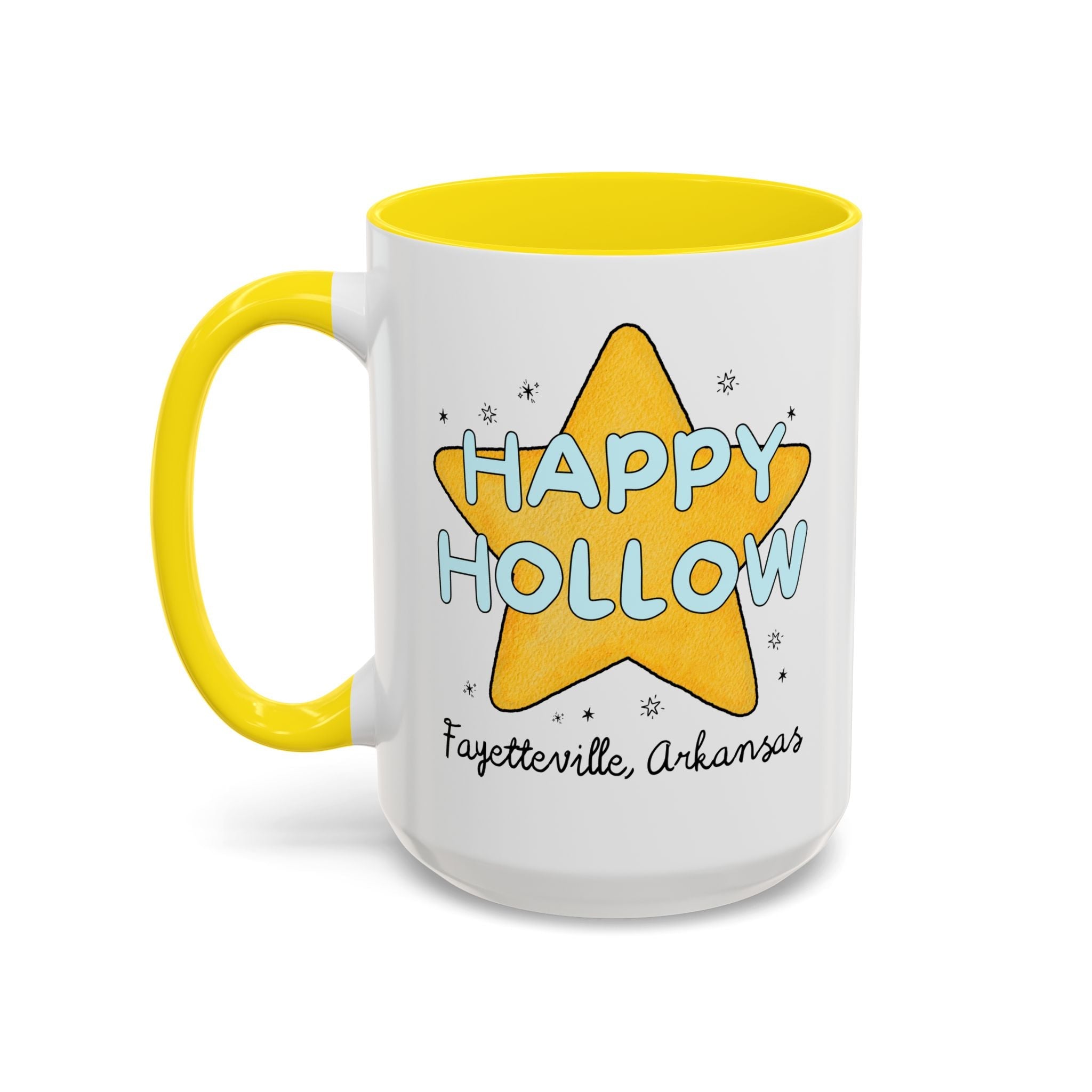 Happy Hollow Elementary 15 Oz Coffee Mug: Retro Star Design | FPS + Opal and June Coffee Mug, Fayetteville Public Schools - Opal and June