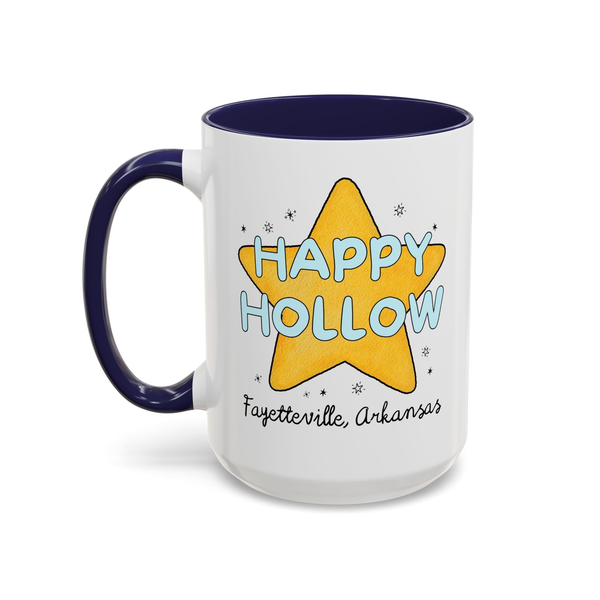 Happy Hollow Elementary 15 Oz Coffee Mug: Retro Star Design | FPS + Opal and June Coffee Mug, Fayetteville Public Schools - Opal and June