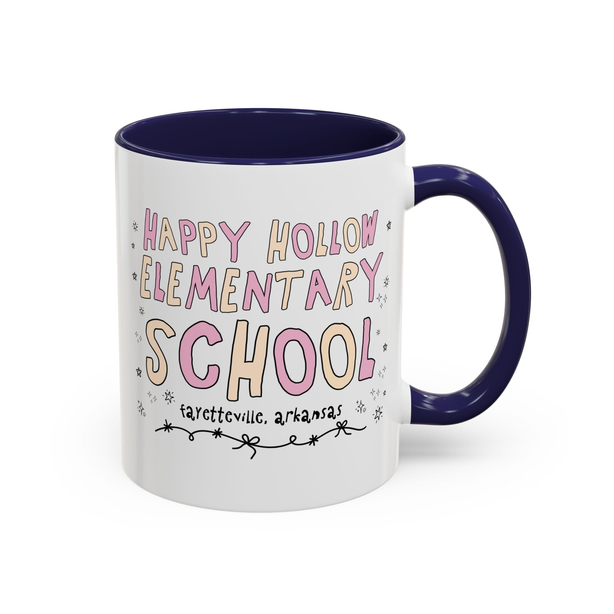 Happy Hollow Elementary School 11 Oz Coffee Mug: Pink and Beige - Opal and June