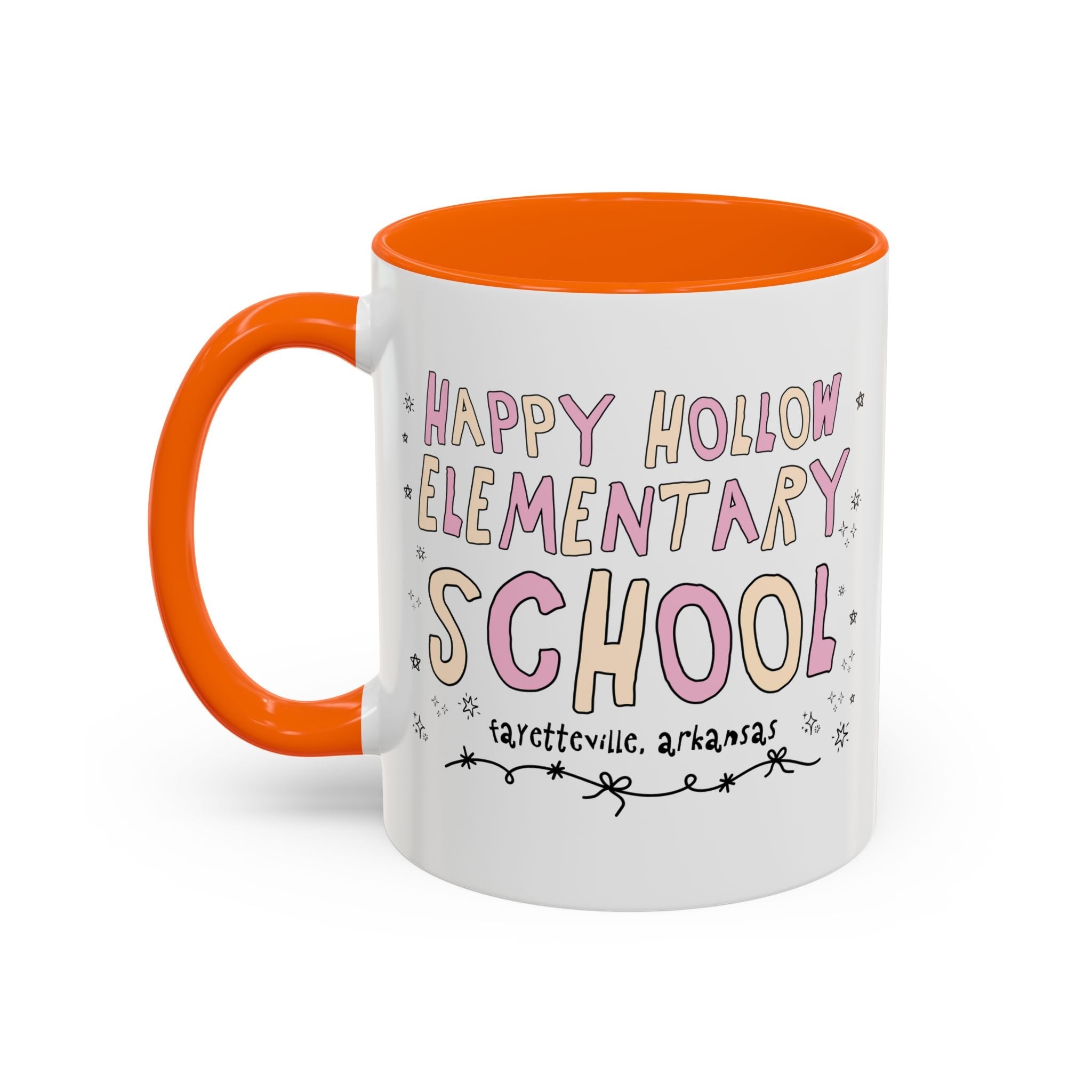 Happy Hollow Elementary School 11 Oz Coffee Mug: Pink and Beige - Opal and June