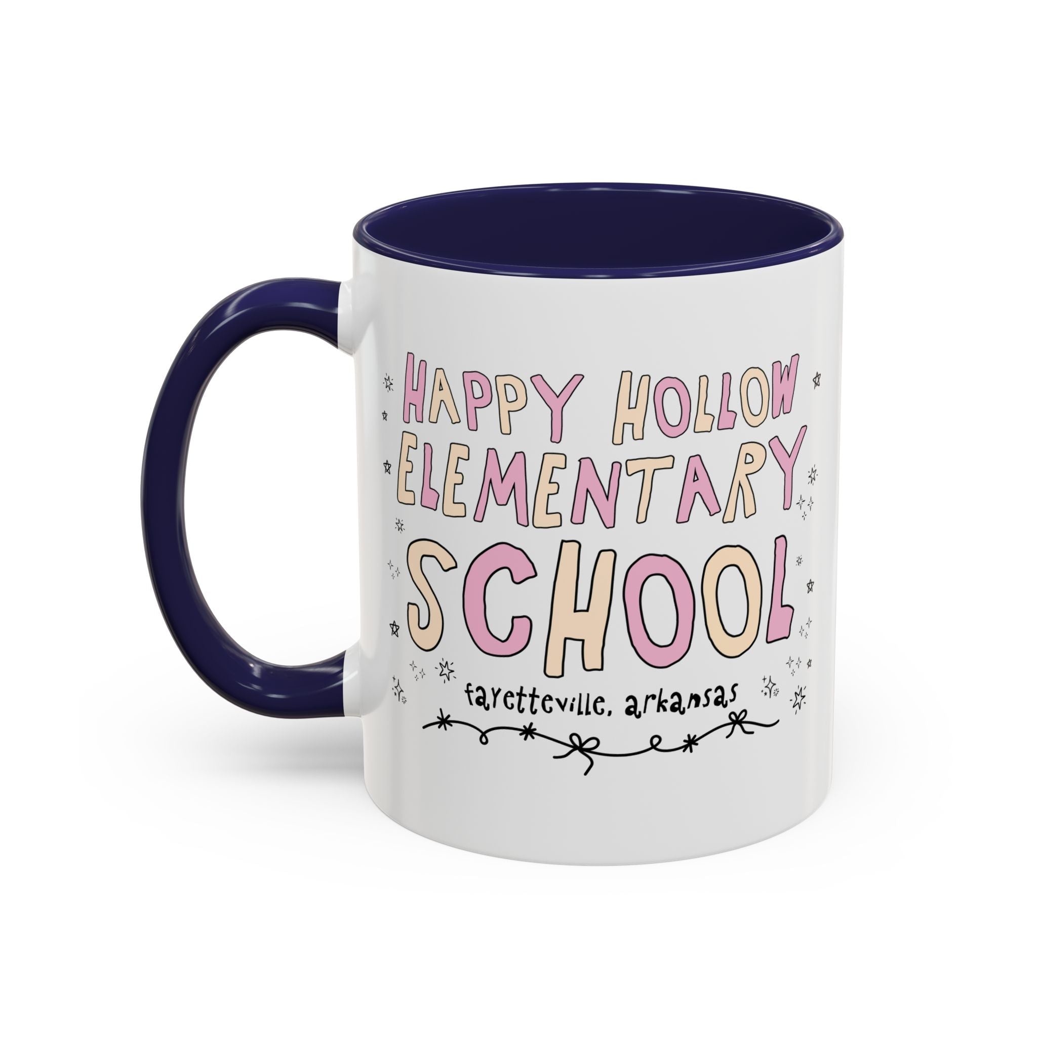Happy Hollow Elementary School 11 Oz Coffee Mug: Pink and Beige - Opal and June