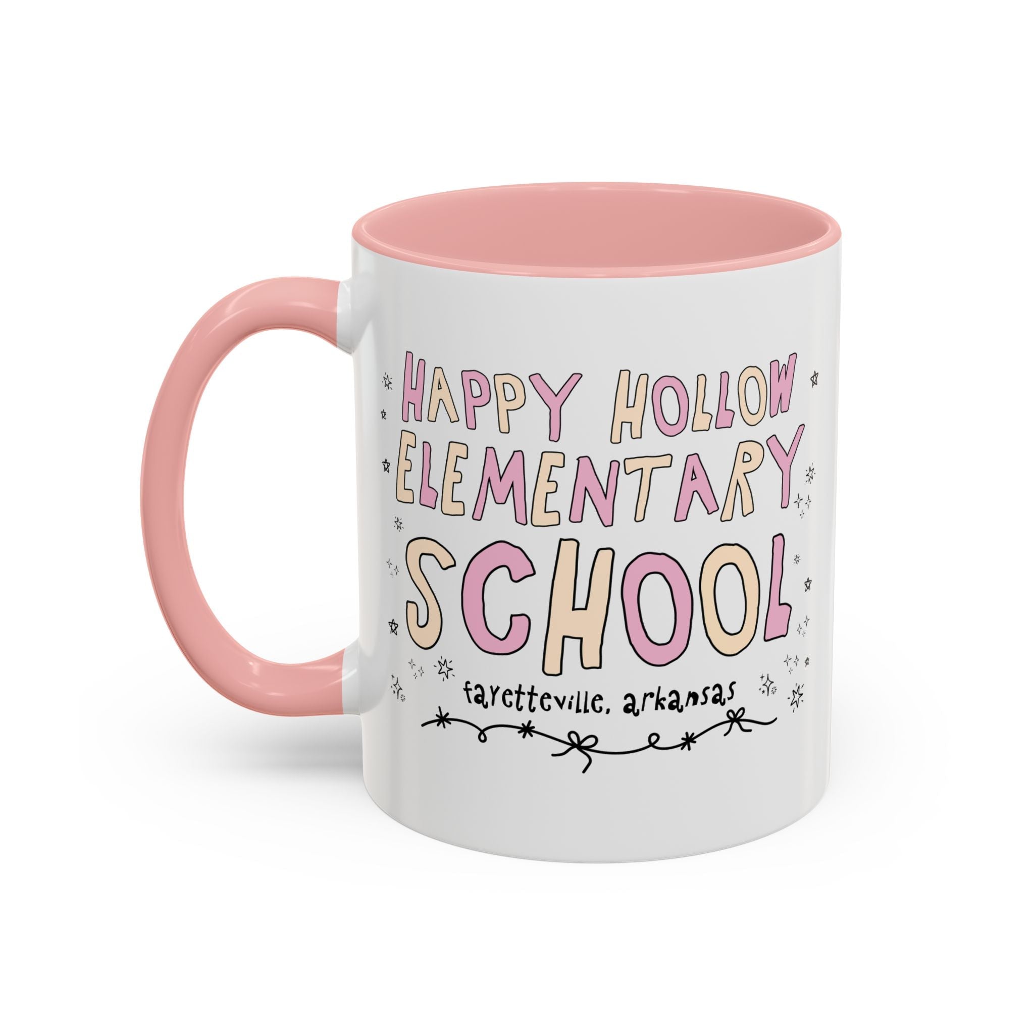 Happy Hollow Elementary School 11 Oz Coffee Mug: Pink and Beige - Opal and June