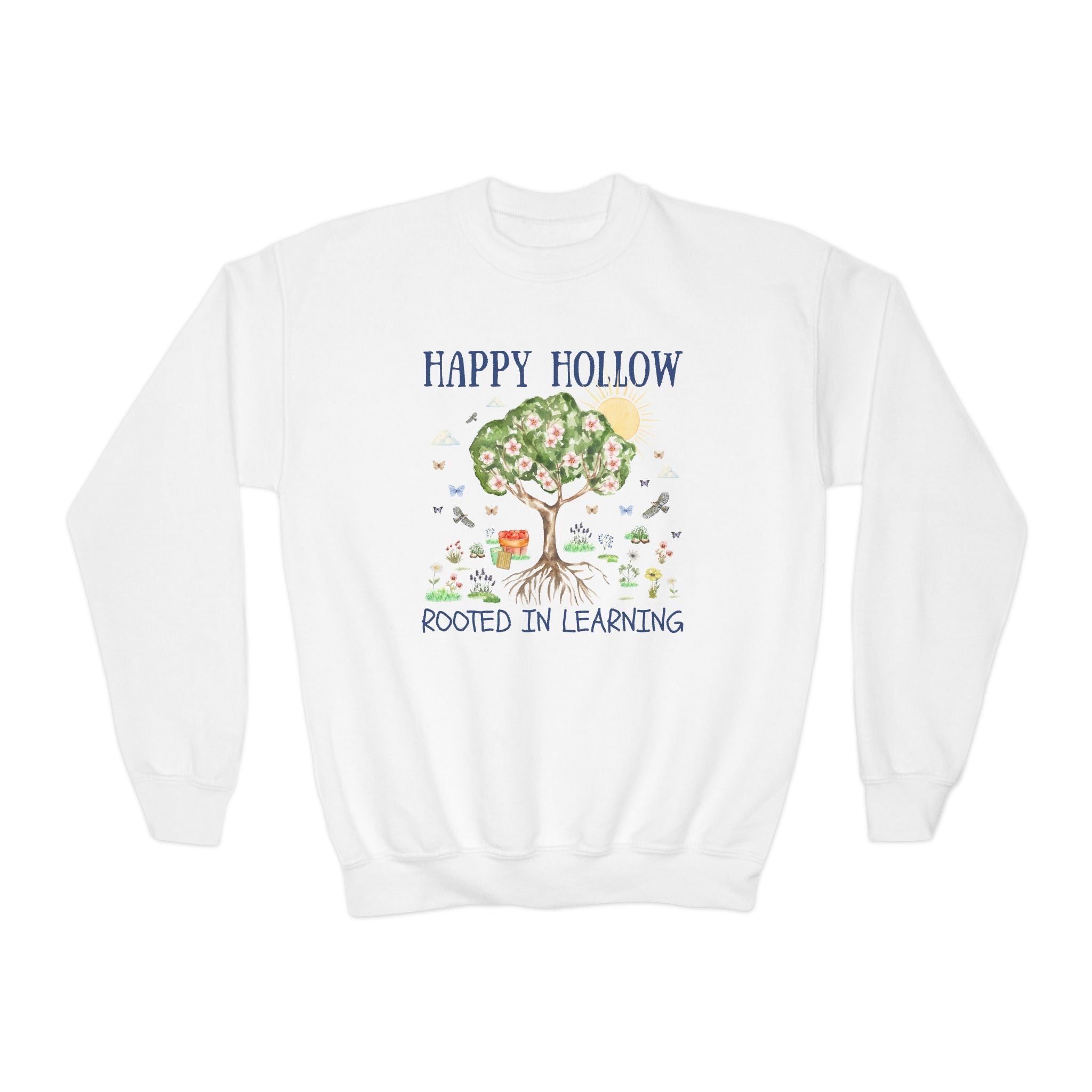 Happy Hollow Elementary School Kids Sweatshirt: Rooted in Learning | FPS + Opal and June Kids Sweatshirt, Fayetteville Public Schools - Opal and June