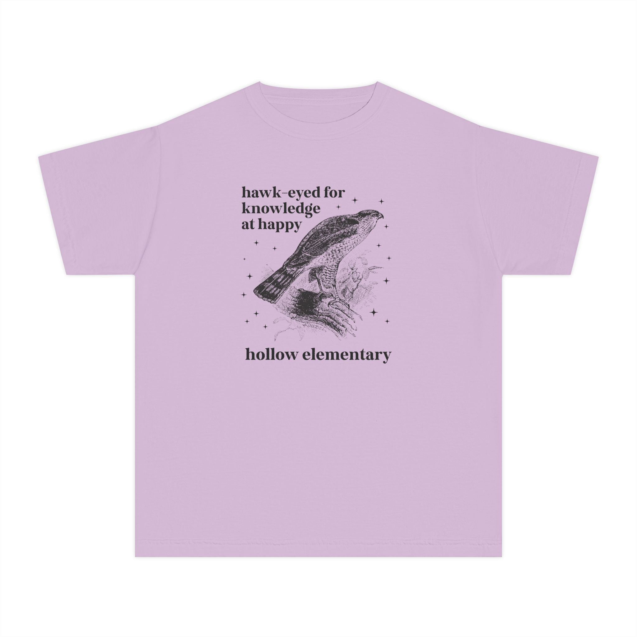 Happy Hollow Elementary School Kids Tee Shirt: Hawk Eyed for Knowledge | FPS + Opal and June Kids T-Shirt, Fayetteville Public Schools - Opal and June