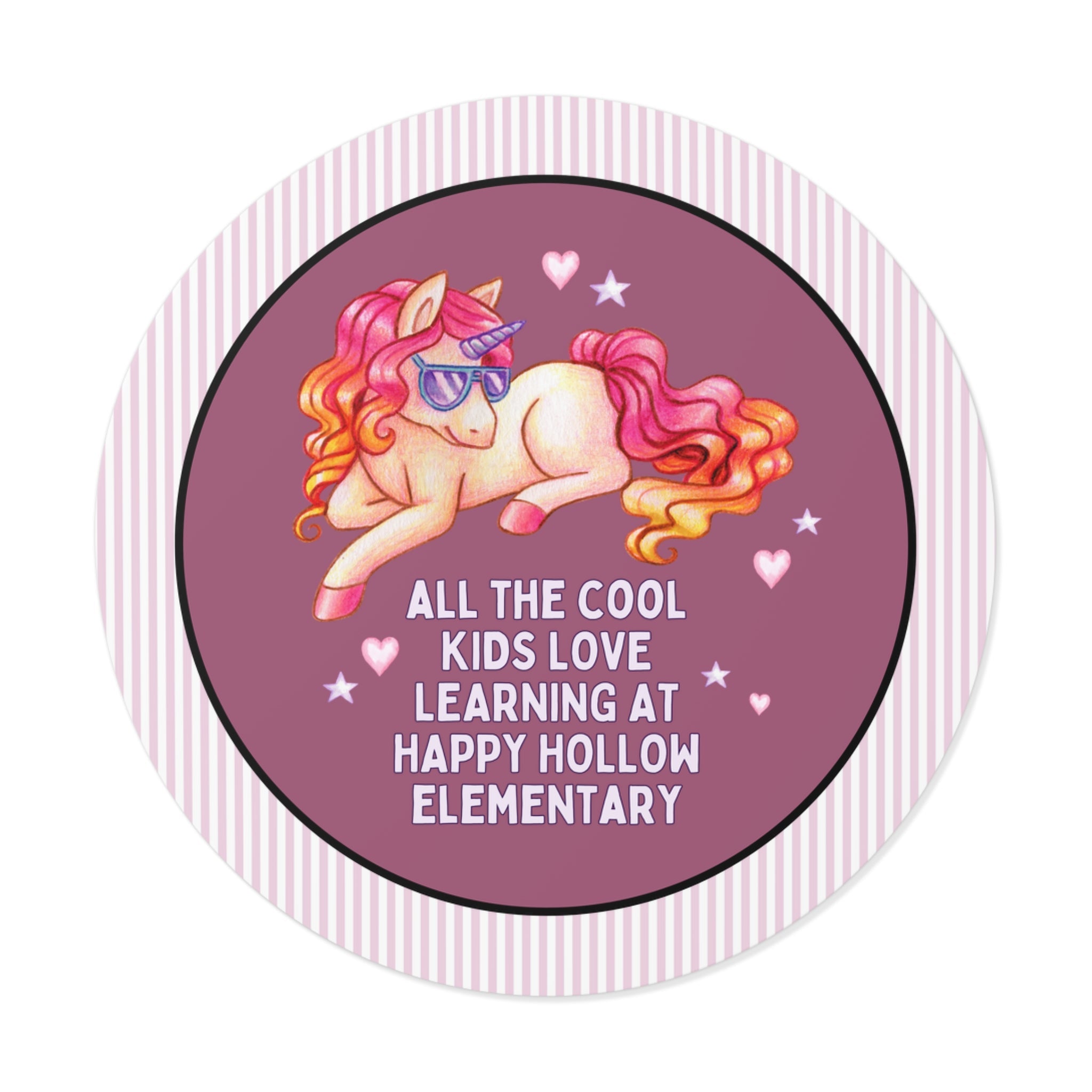 Happy Hollow Elementary School Sticker: Cool Kids Unicorn | FPS + Opal and June Sticker, Fayetteville Public Schools - Opal and June