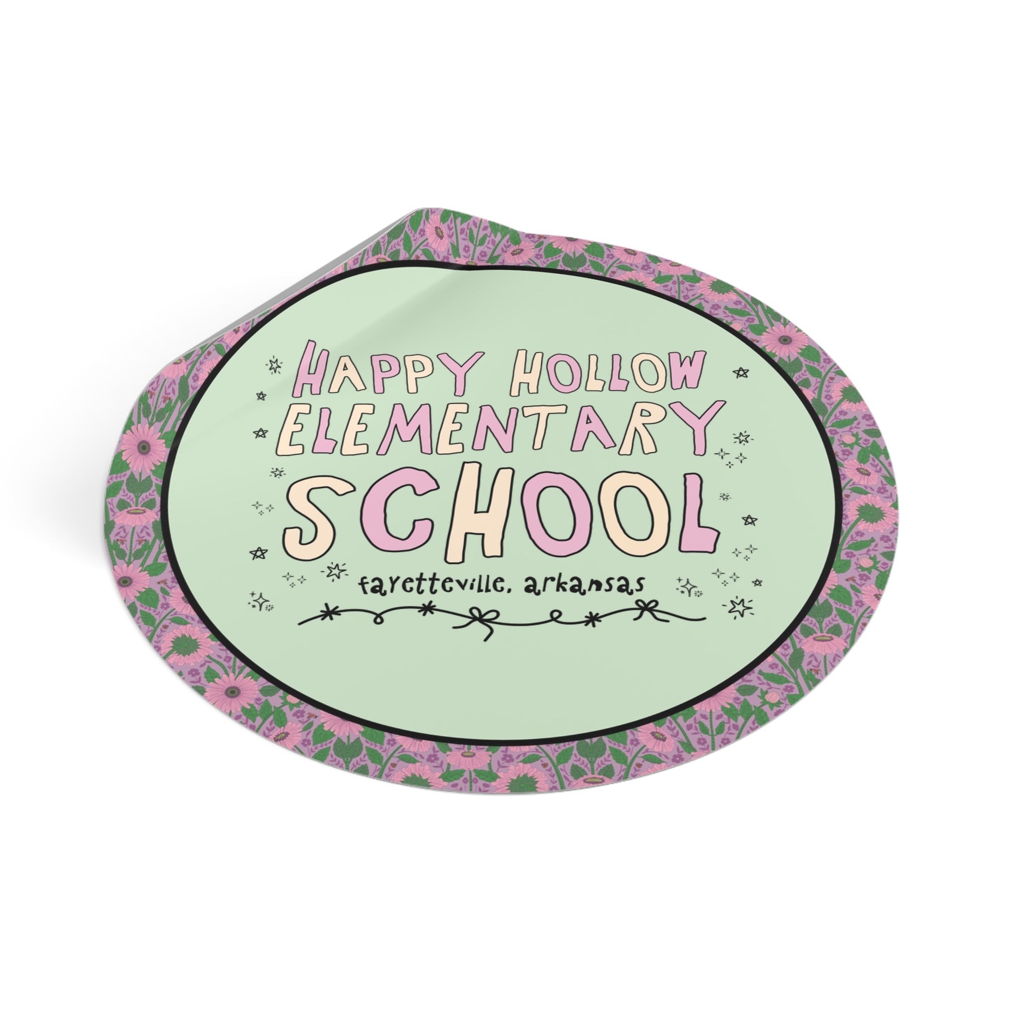 Happy Hollow Elementary School Sticker: Pink and Beige - Opal and June