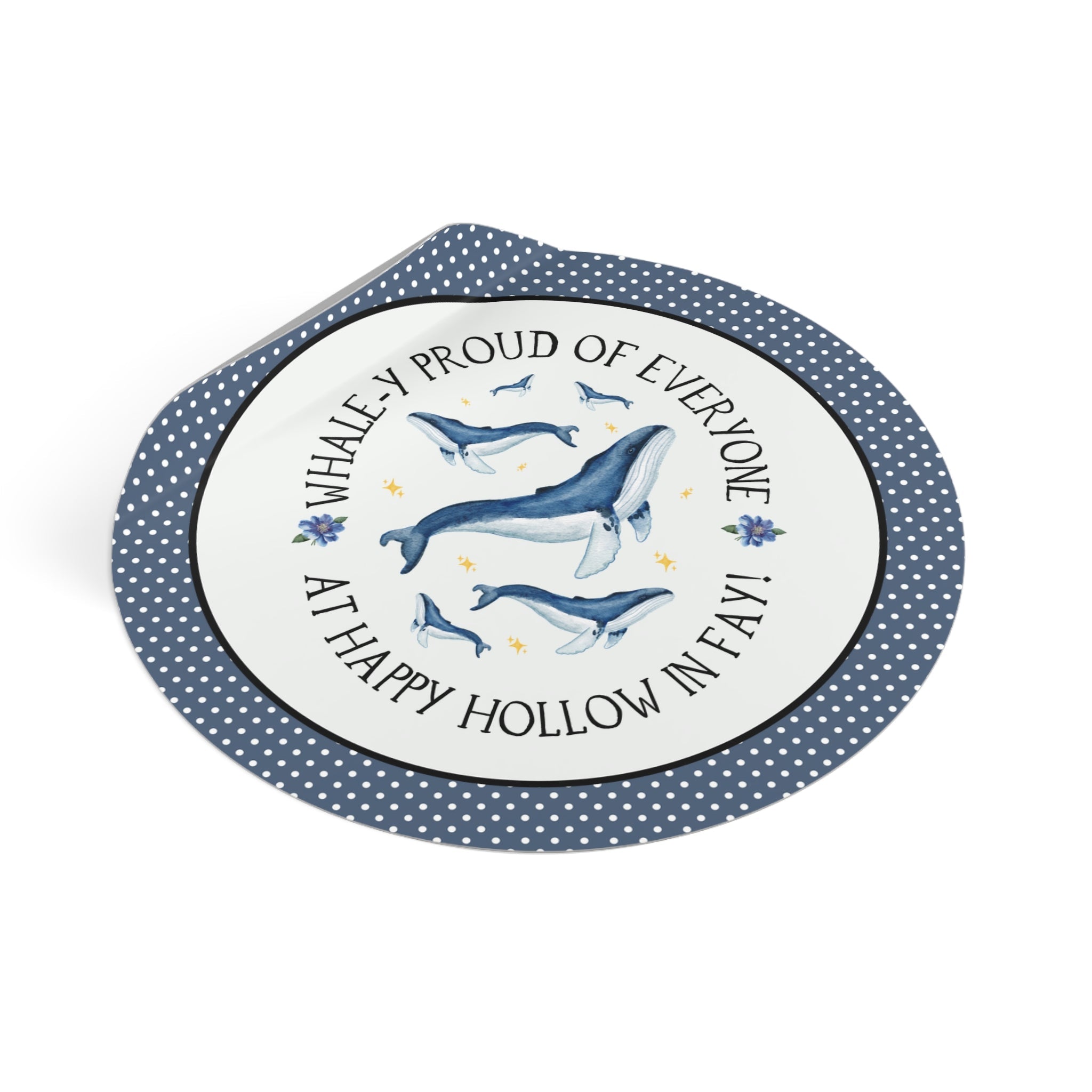 Happy Hollow Elementary School Sticker: Whale - y Proud | FPS + Opal and June Sticker, Fayetteville Public Schools - Opal and June