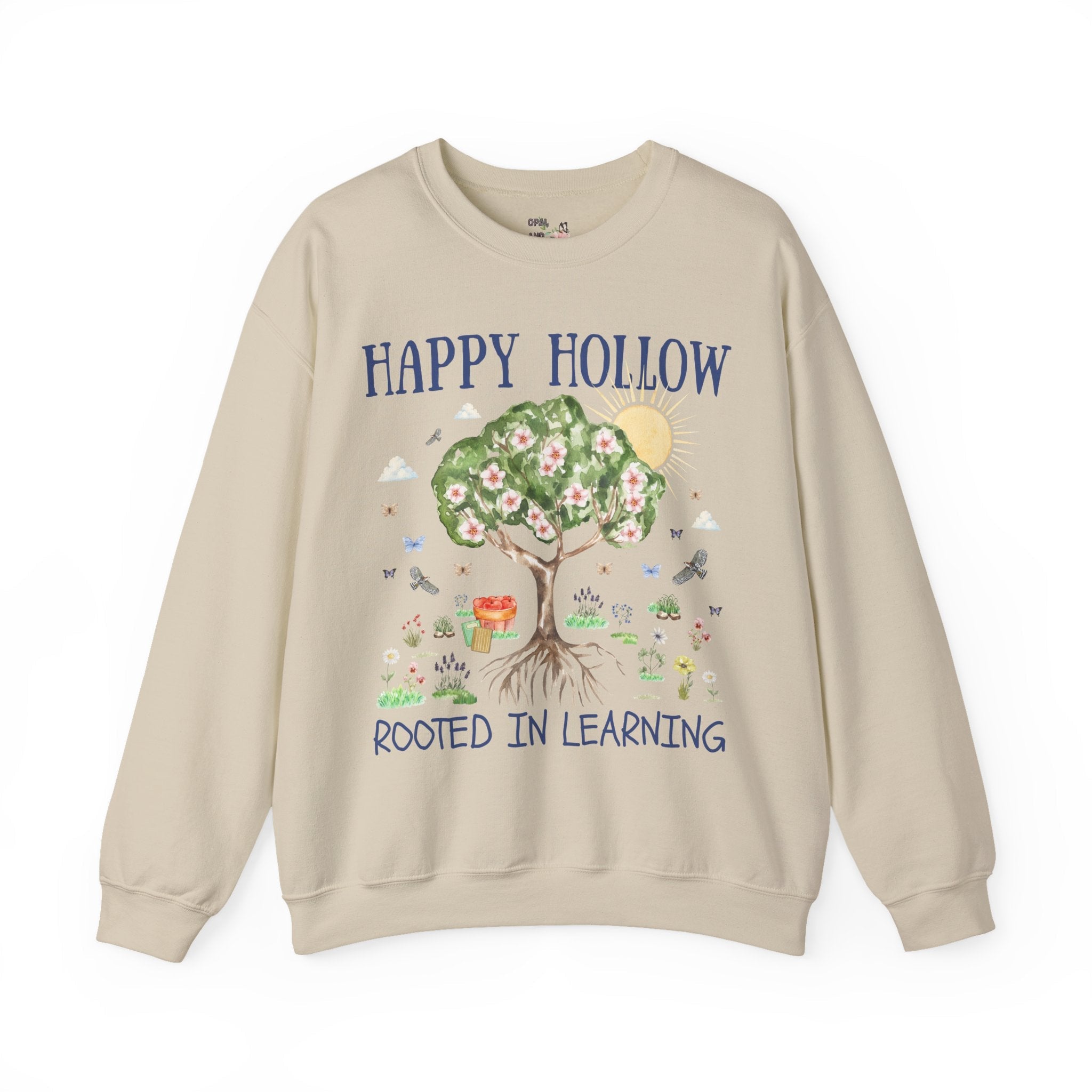 Happy Hollow Elementary School Sweatshirt: Rooted in Learning | FPS + Opal and June Sweatshirt, Fayetteville Public Schools - Opal and June