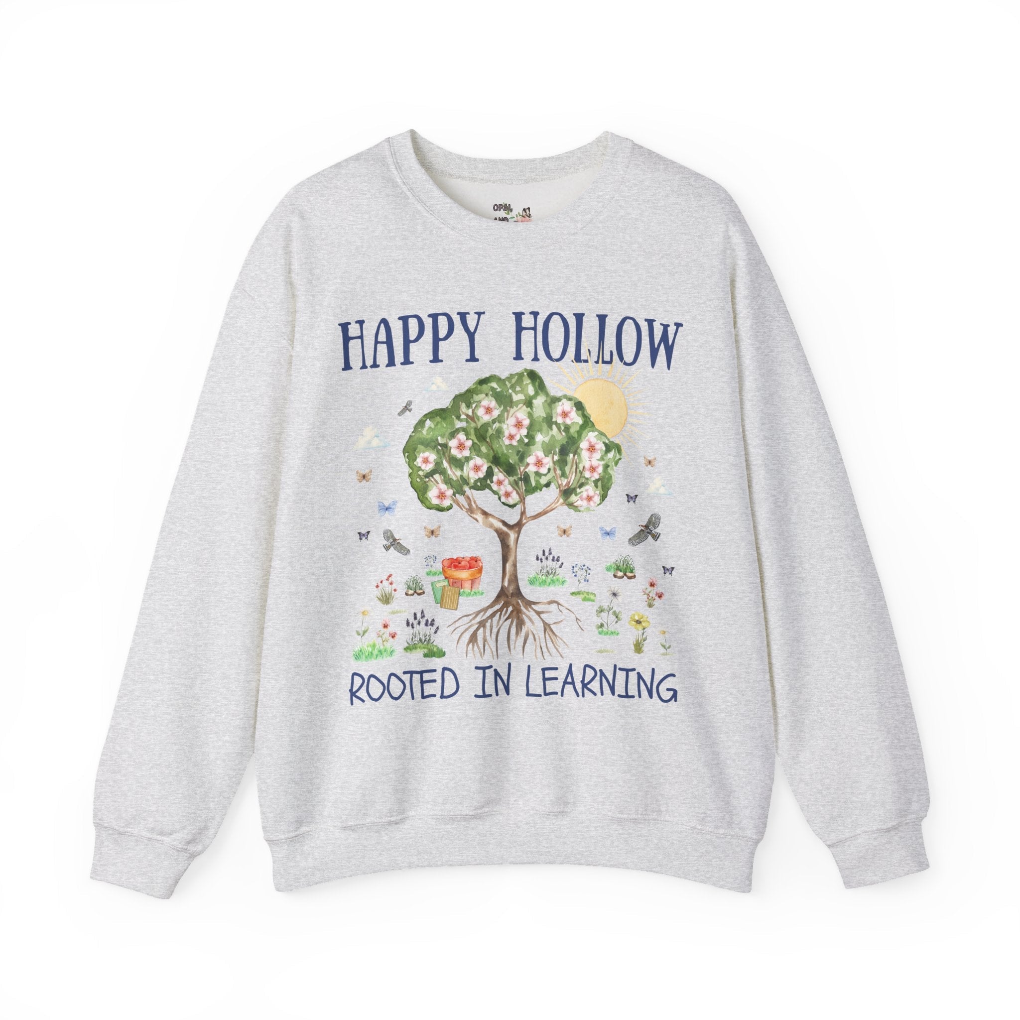 Happy Hollow Elementary School Sweatshirt: Rooted in Learning | FPS + Opal and June Sweatshirt, Fayetteville Public Schools - Opal and June