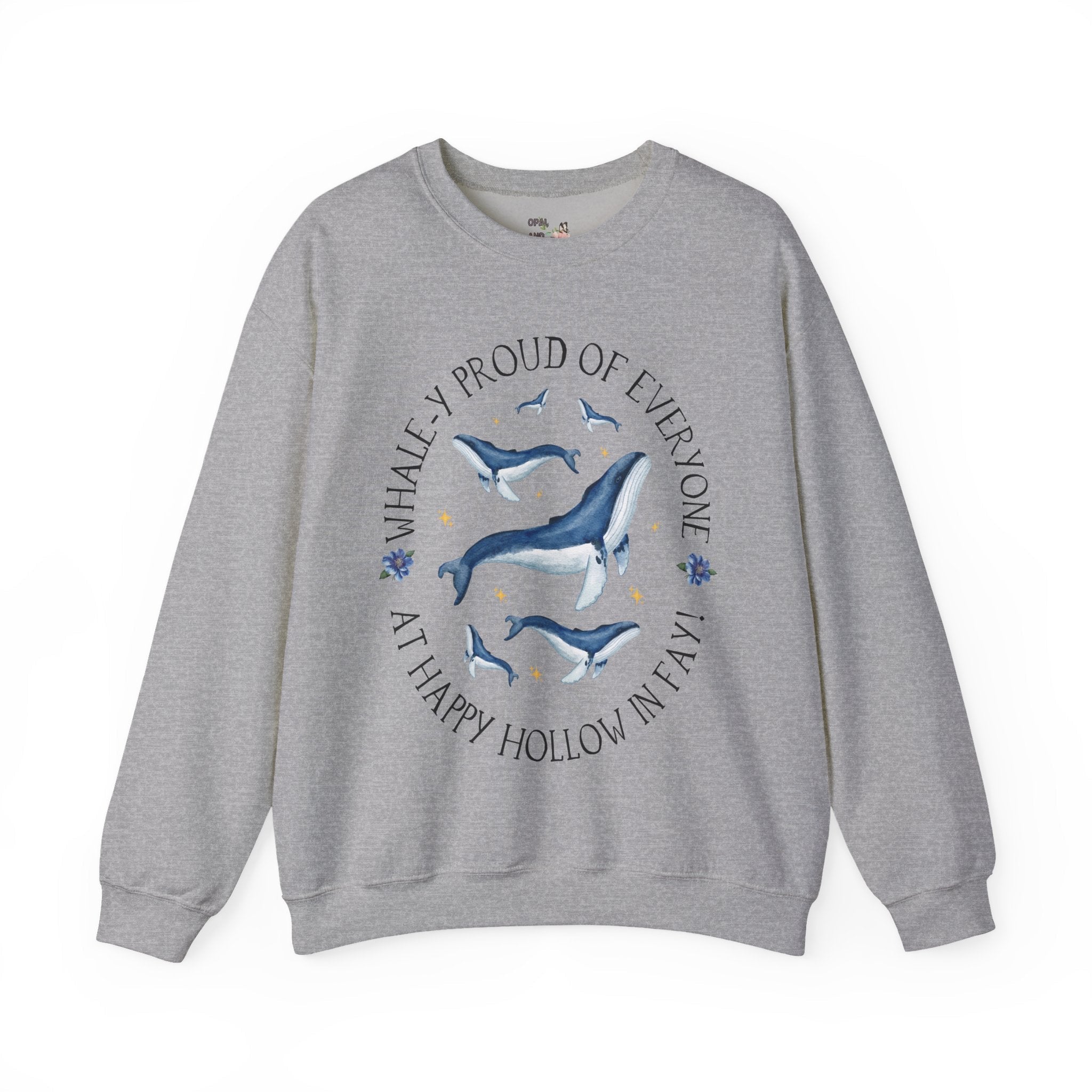 Happy Hollow Elementary School Sweatshirt: Whale - y Proud | FPS + Opal and June Sweatshirt, Fayetteville Public Schools - Opal and June