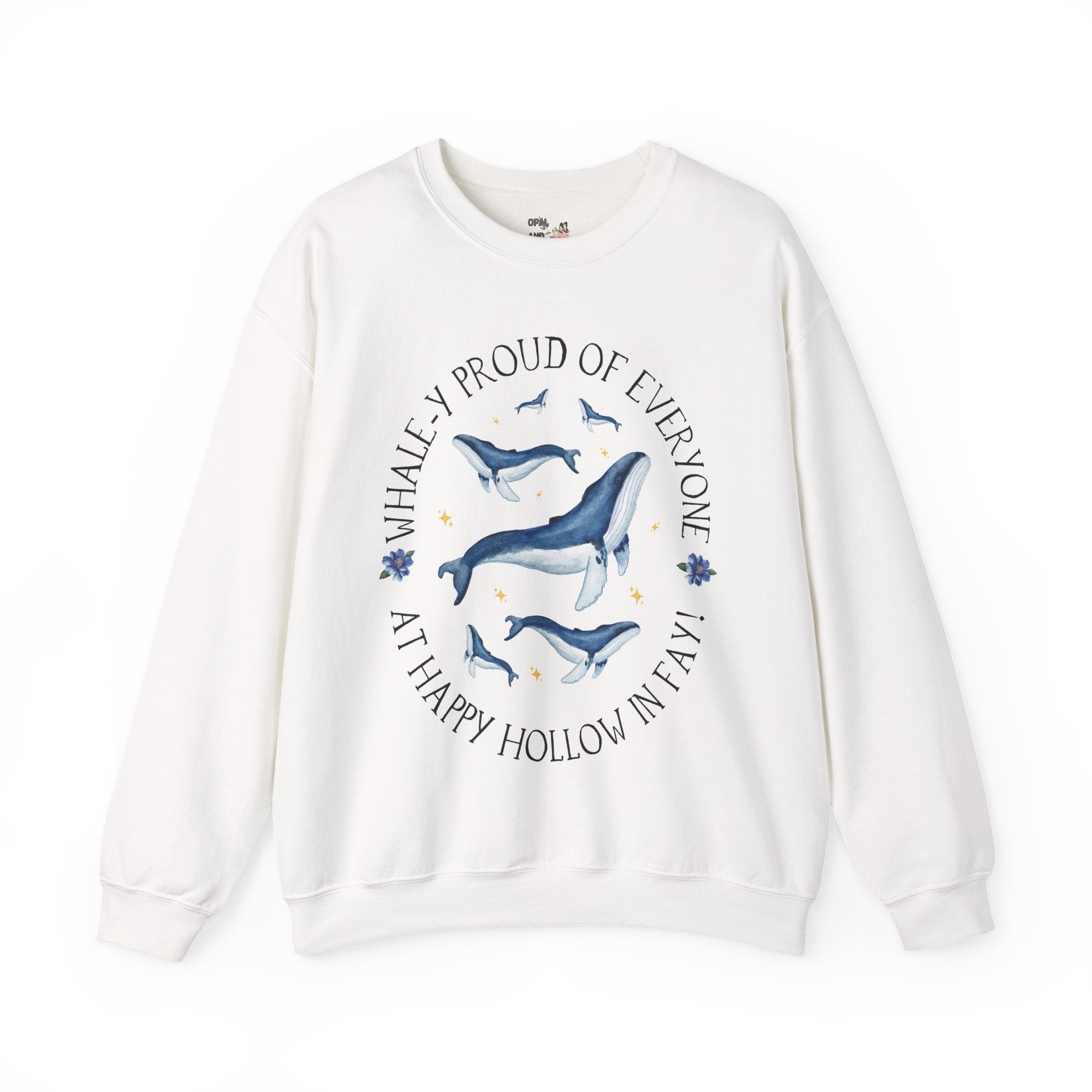 Happy Hollow Elementary School Sweatshirt: Whale - y Proud | FPS + Opal and June Sweatshirt, Fayetteville Public Schools - Opal and June