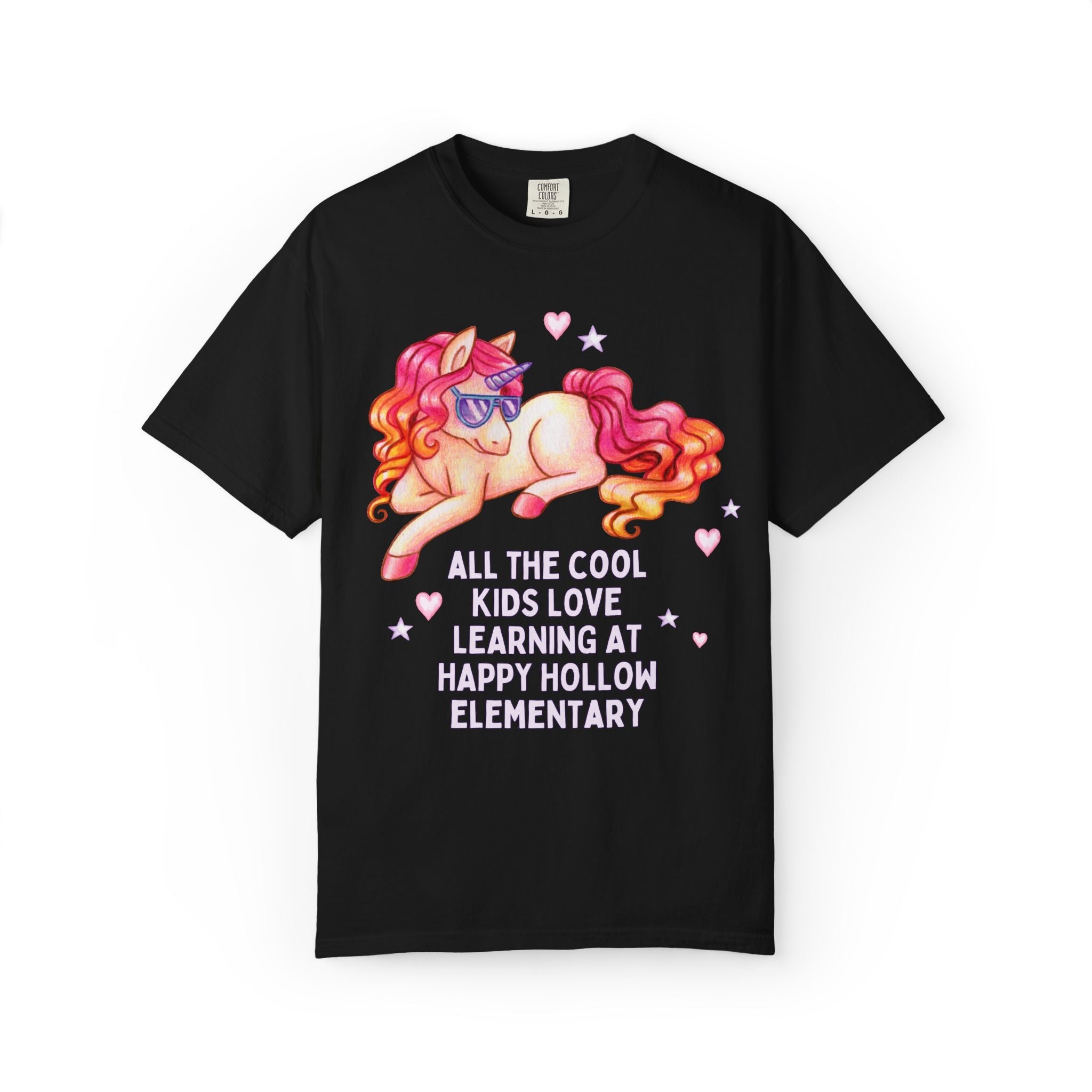 Happy Hollow Elementary School Tee Shirt: Cool Kids Unicorn | FPS + Opal and June T-Shirt, Fayetteville Public Schools - Opal and June