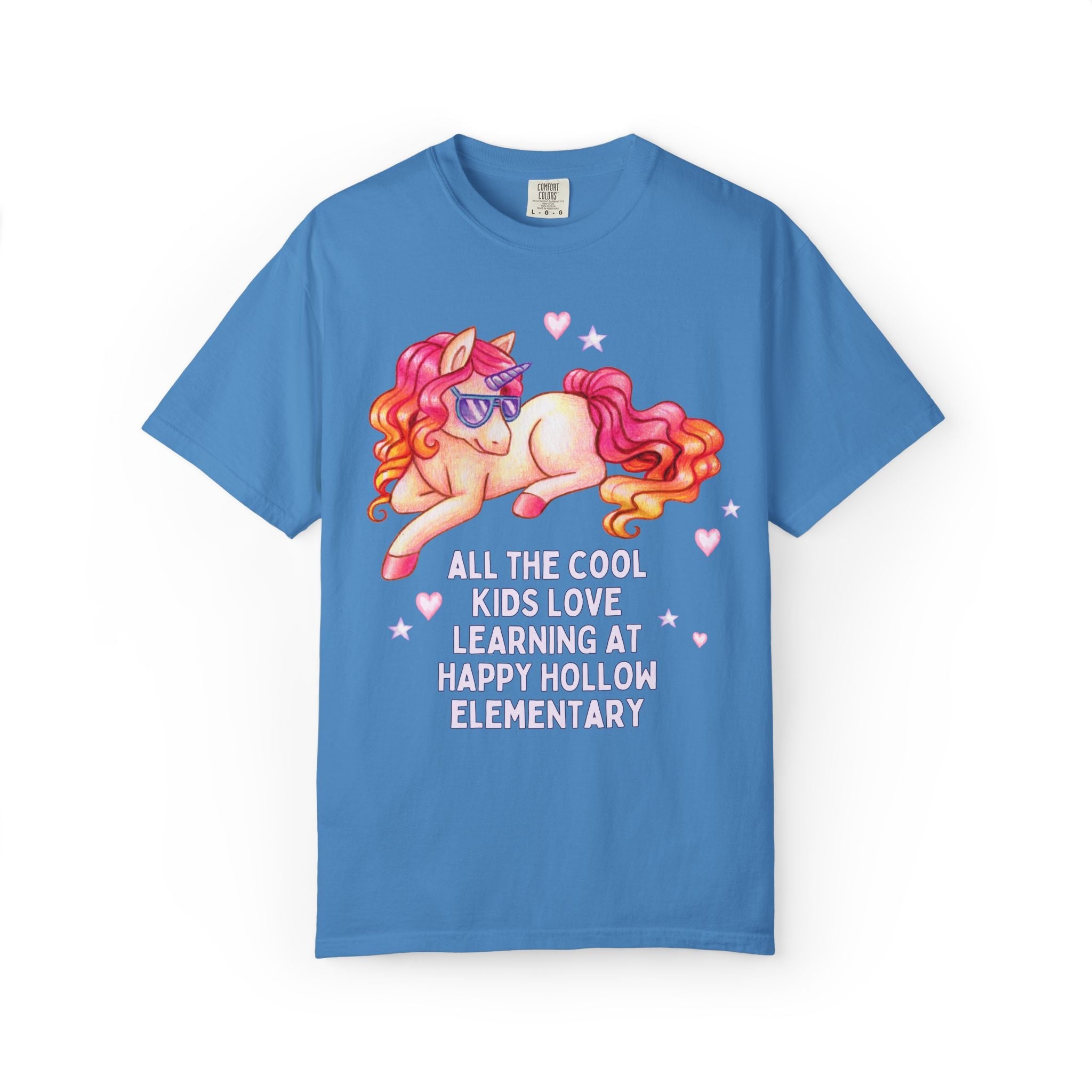 Happy Hollow Elementary School Tee Shirt: Cool Kids Unicorn | FPS + Opal and June T-Shirt, Fayetteville Public Schools - Opal and June