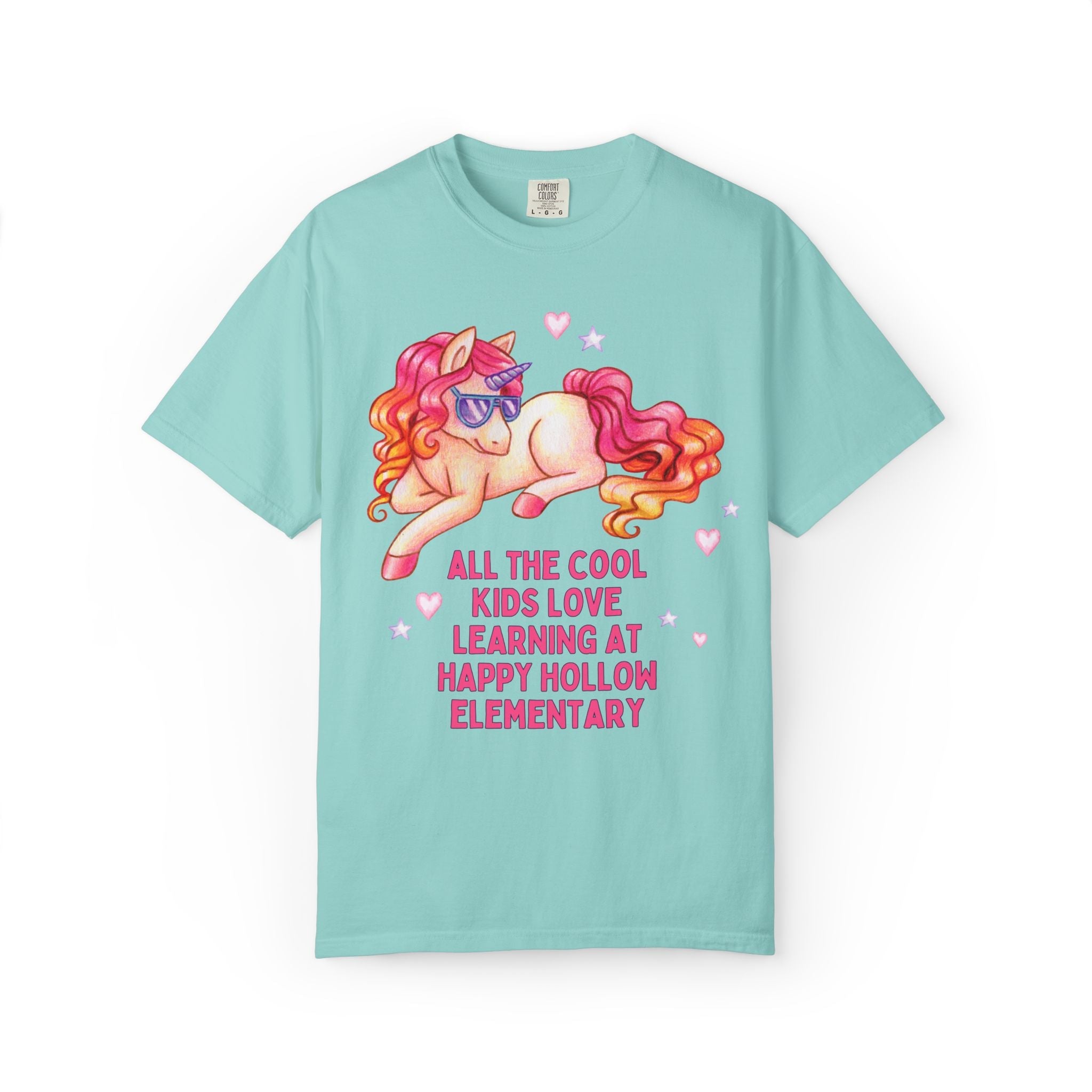 Happy Hollow Elementary School Tee Shirt: Cool Kids Unicorn | FPS + Opal and June T-Shirt, Fayetteville Public Schools - Opal and June
