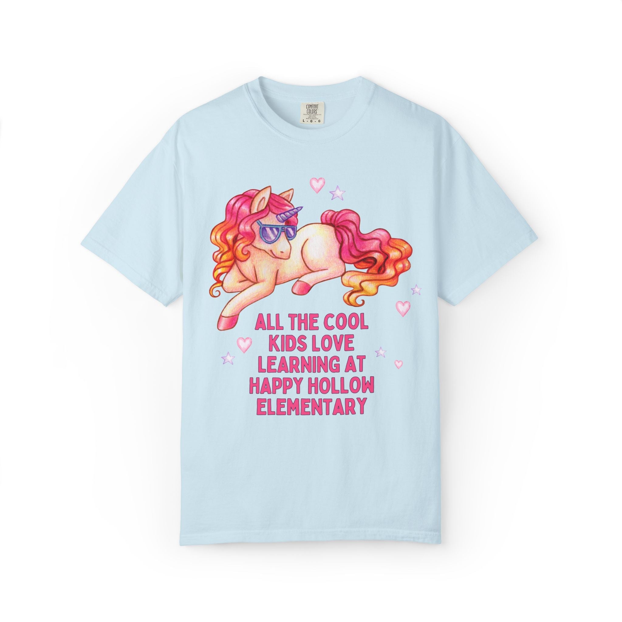 Happy Hollow Elementary School Tee Shirt: Cool Kids Unicorn | FPS + Opal and June T-Shirt, Fayetteville Public Schools - Opal and June