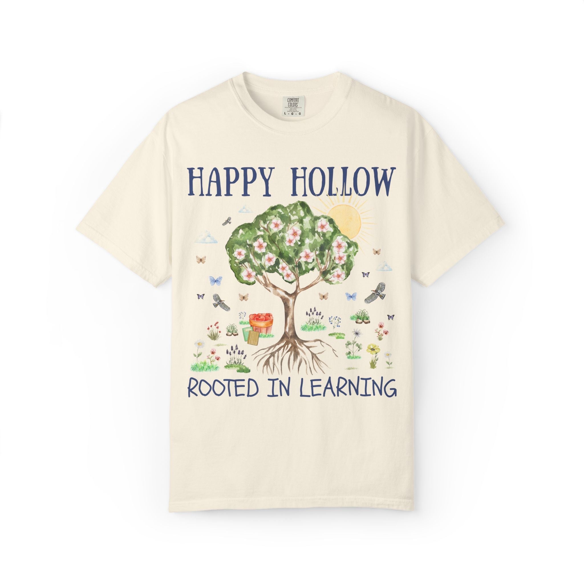 Happy Hollow Elementary School Tee Shirt: Rooted in Learning | FPS + Opal and June Tee Shirt, Fayetteville Public Schools - Opal and June
