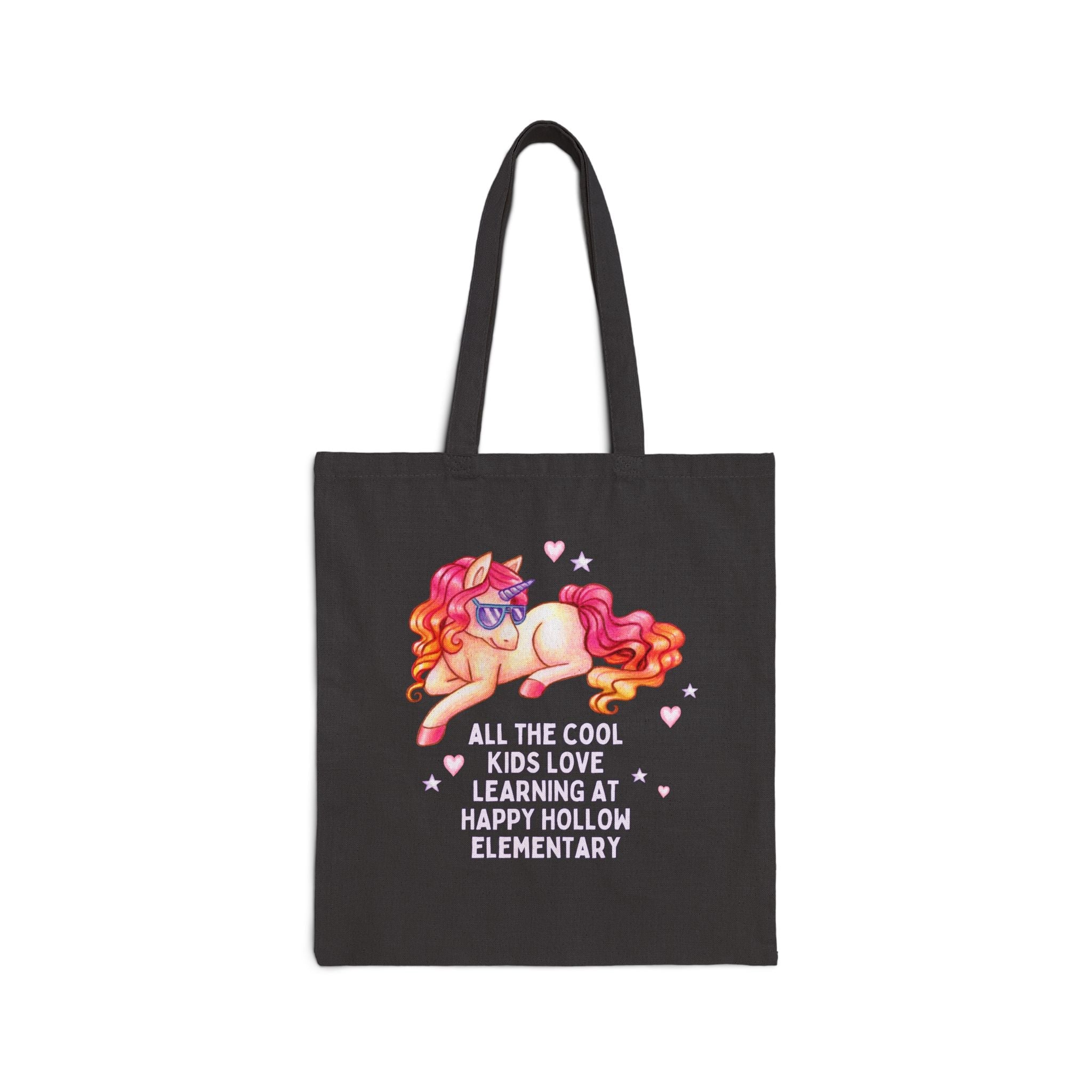 Happy Hollow Elementary School Tote Bag: Cool Kids Unicorn | FPS + Opal and June Tote Bag, Fayetteville Public Schools - Opal and June