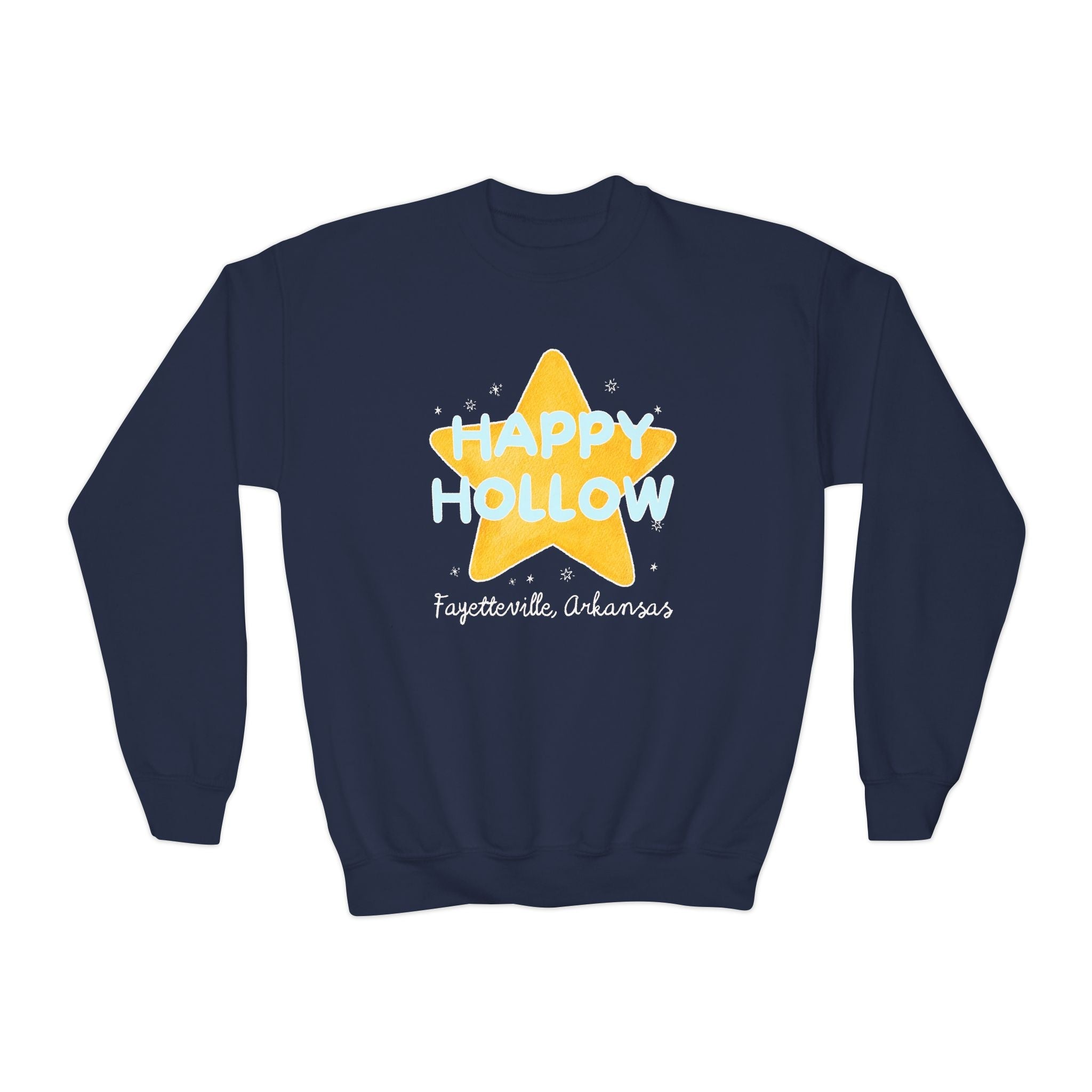 Happy Hollow Elementary Sweatshirt: Retro Star Design | FPS + Opal and June Sweatshirt, Fayetteville Public Schools - Opal and June