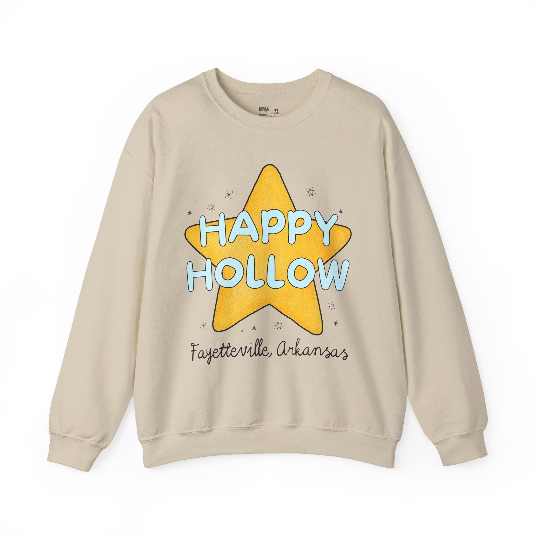 Happy Hollow Elementary Sweatshirt: Retro Star Design | FPS + Opal and June Sweatshirt, Fayetteville Public Schools - Opal and June