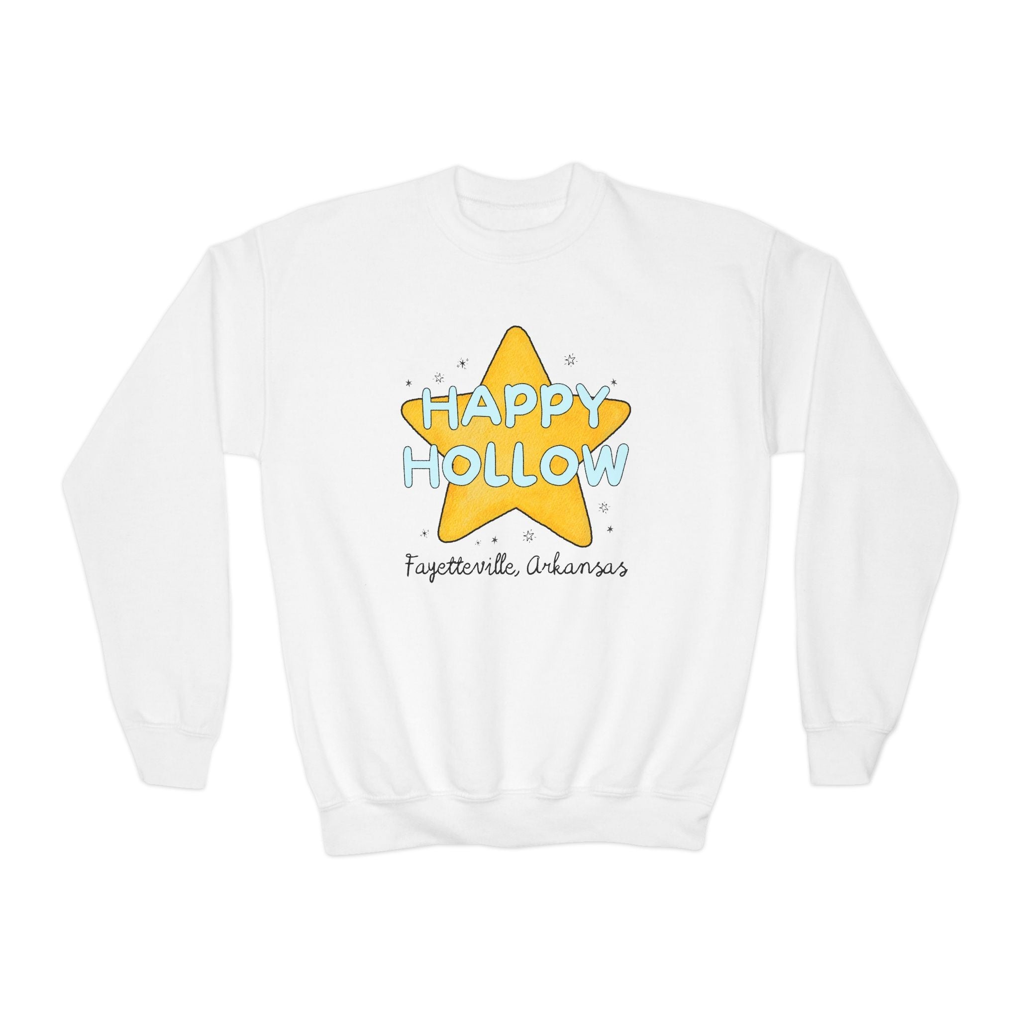 Happy Hollow Elementary Sweatshirt: Retro Star Design | FPS + Opal and June Sweatshirt, Fayetteville Public Schools - Opal and June