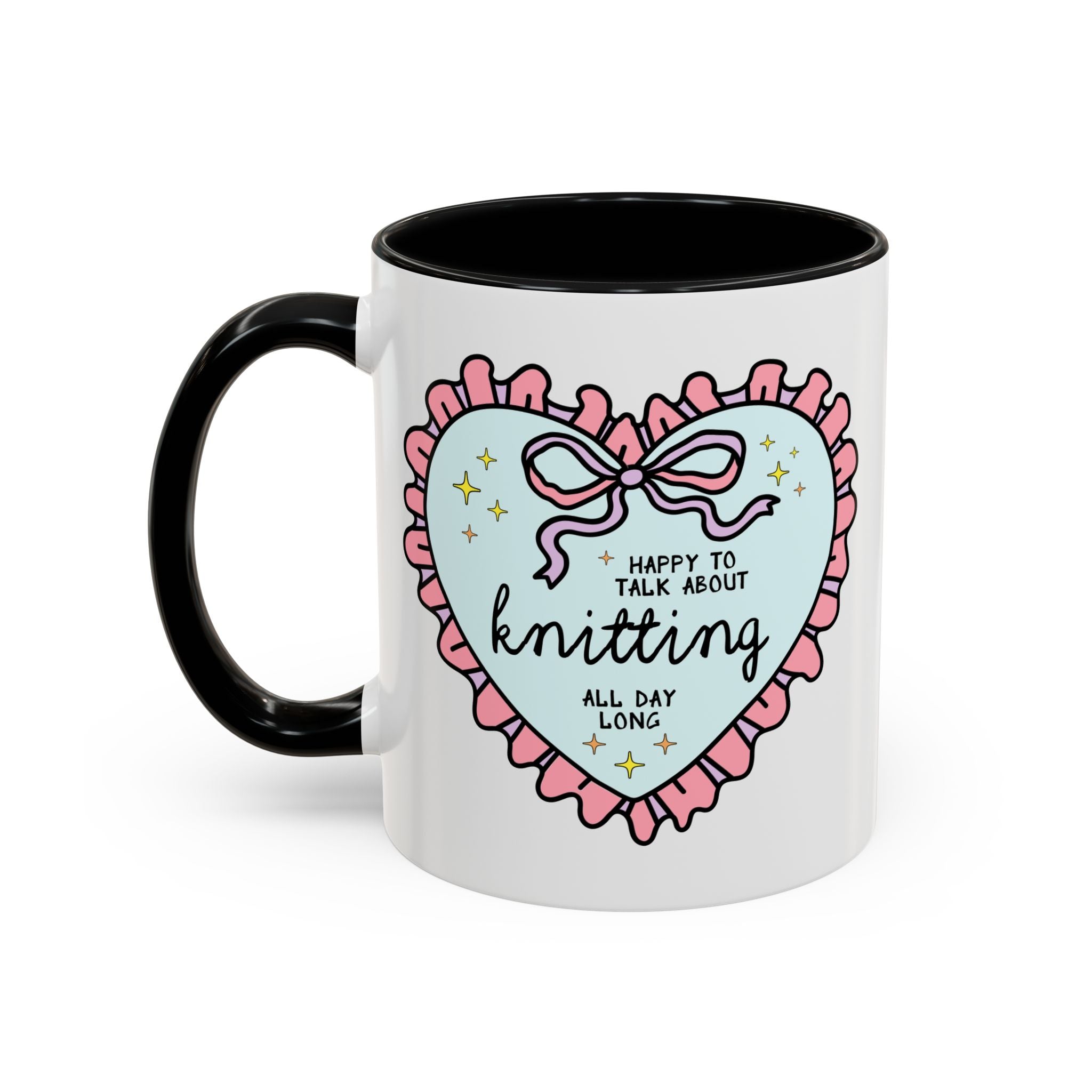 Happy to Talk About Knitting All Day Long Coffee Mug - Opal and June