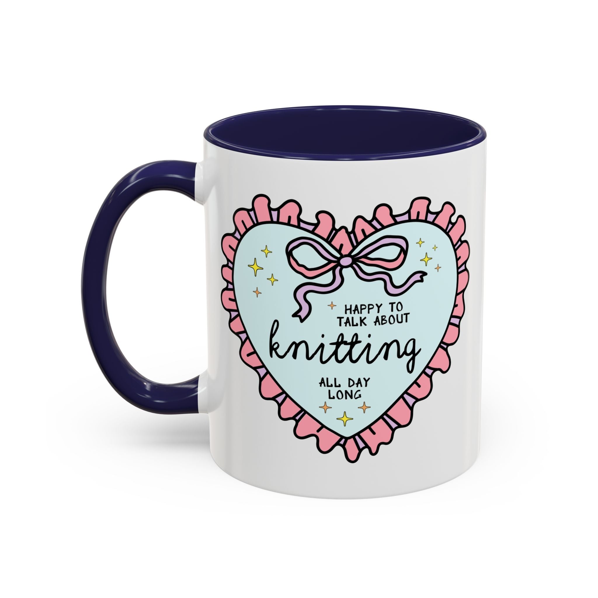 Happy to Talk About Knitting All Day Long Coffee Mug - Opal and June