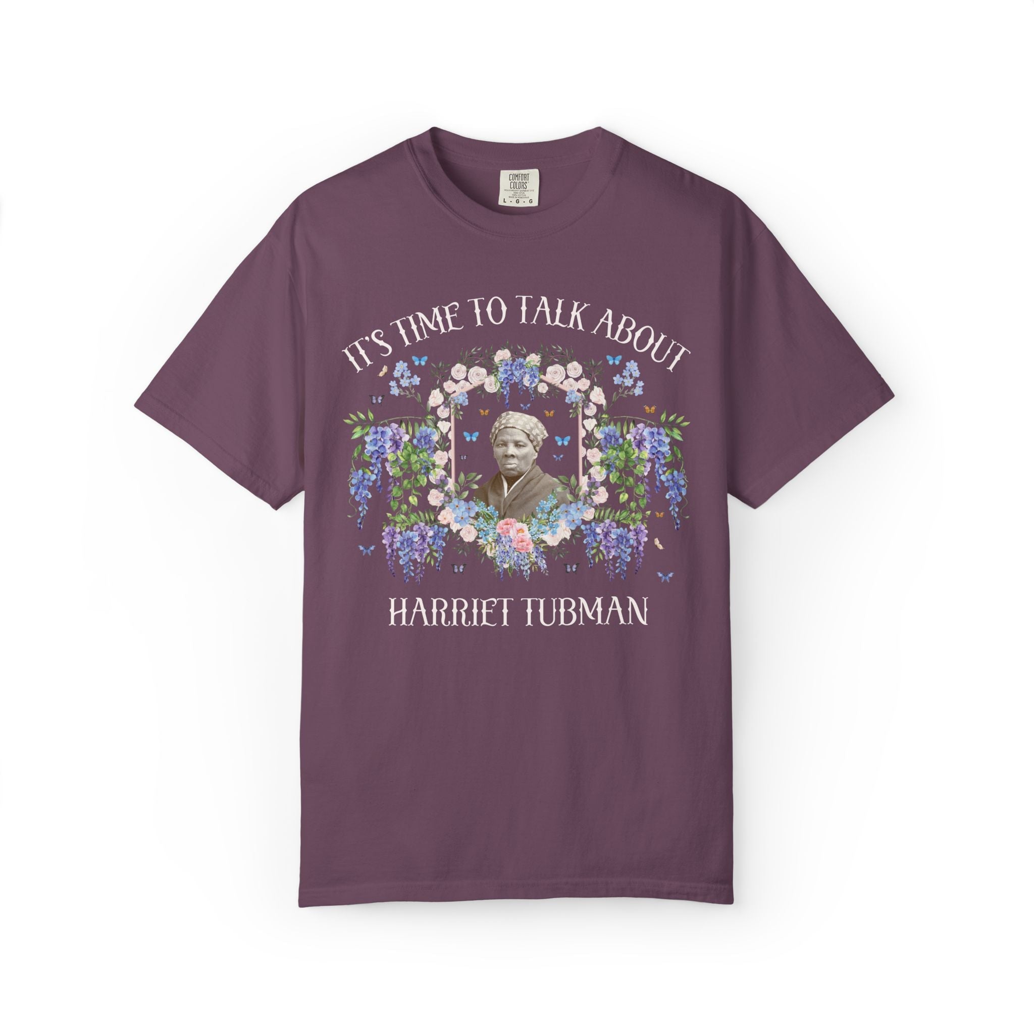 Harriet Tubman Women's History T-Shirt with Flowers: 19th Century American History, Black History Month Tee, 1800s US History Teacher Tee - Opal and June