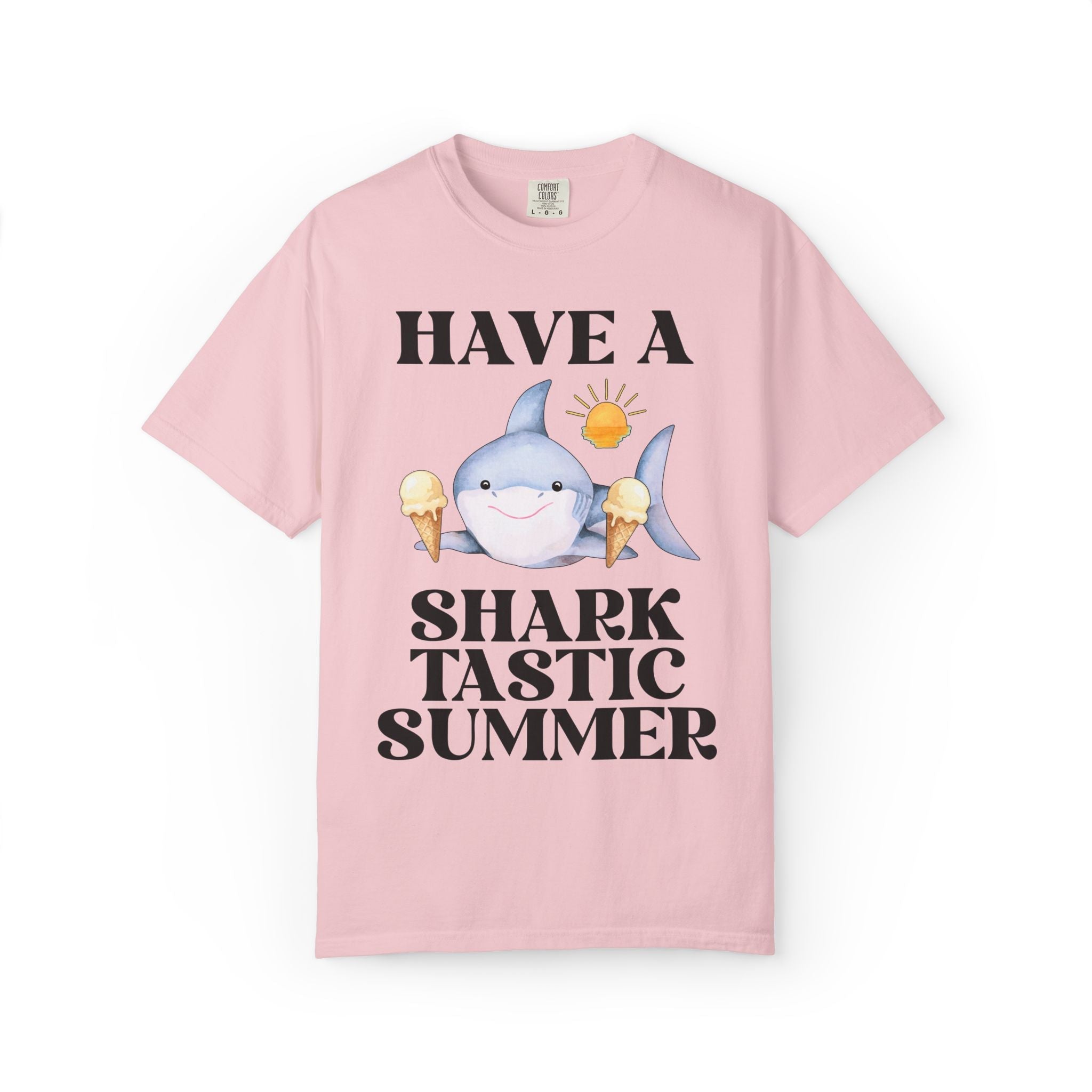 Have a Sharktastic Summer T-Shirt: Funny Last Day of School Matching Teacher Tee with Shark Holding Ice Cream, Silly End of School Year Tee - Opal and June