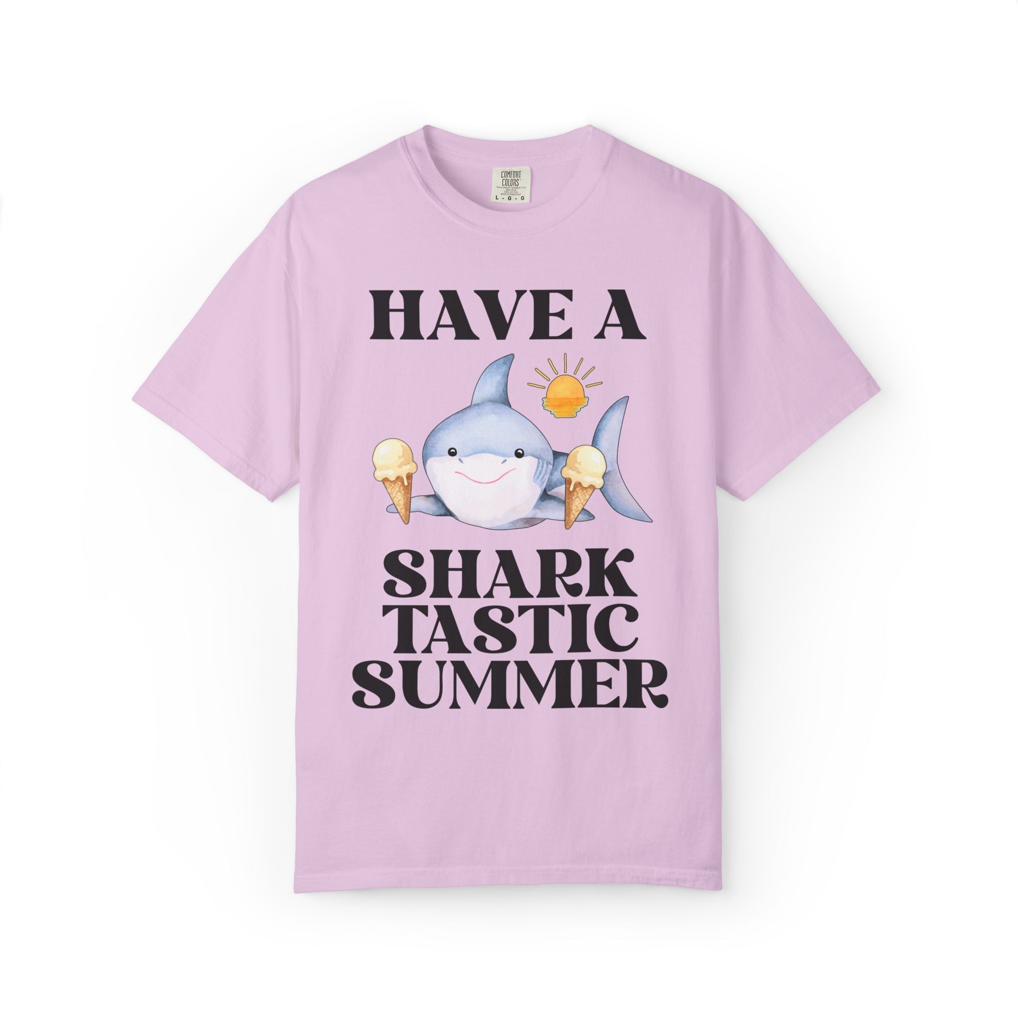 Have a Sharktastic Summer T-Shirt: Funny Last Day of School Matching Teacher Tee with Shark Holding Ice Cream, Silly End of School Year Tee - Opal and June