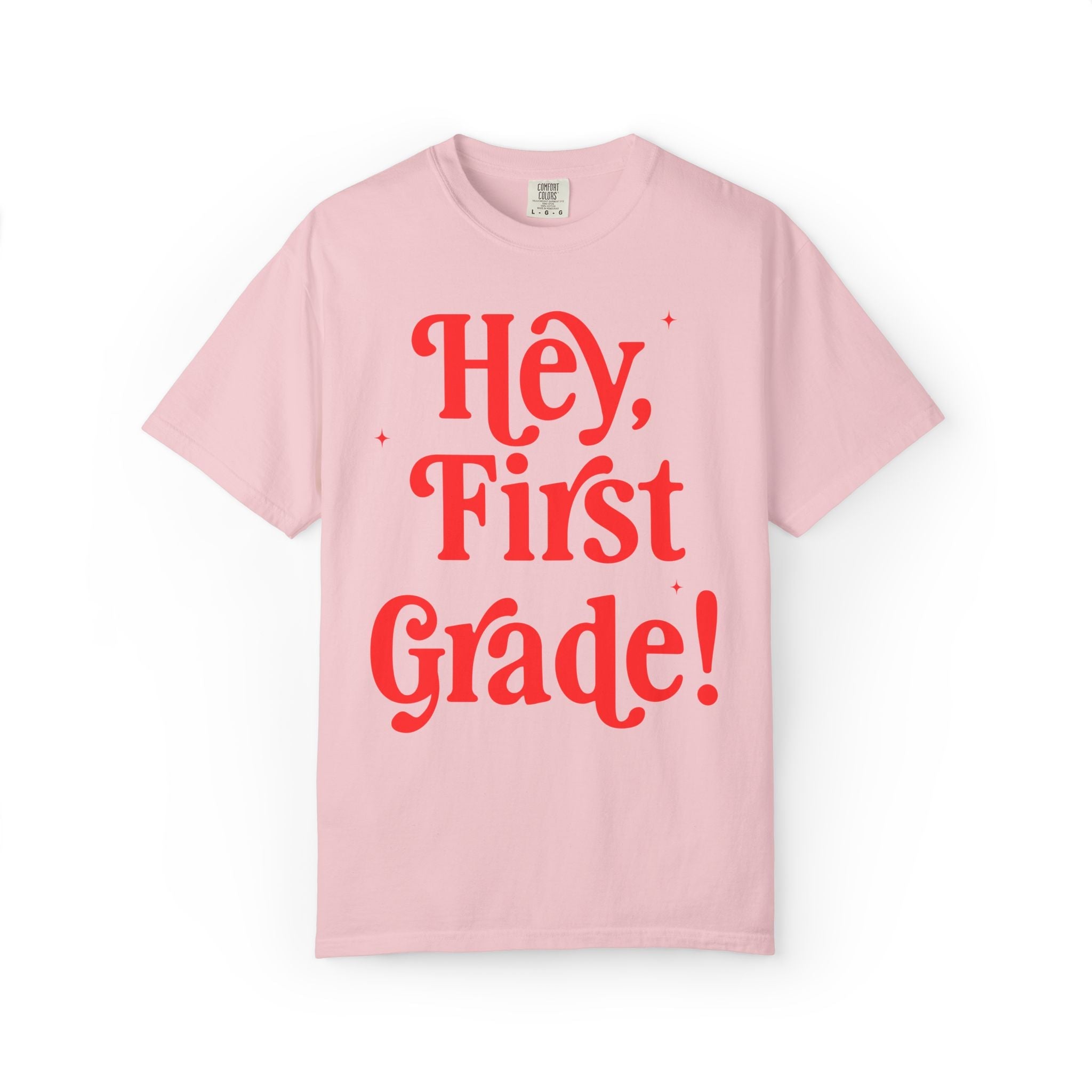Hey First Grade Back to School Matching Teacher T-Shirt, Cute First Grade Teacher Team or First Grade Team Tee, Paraprofessional Gift - Opal and June