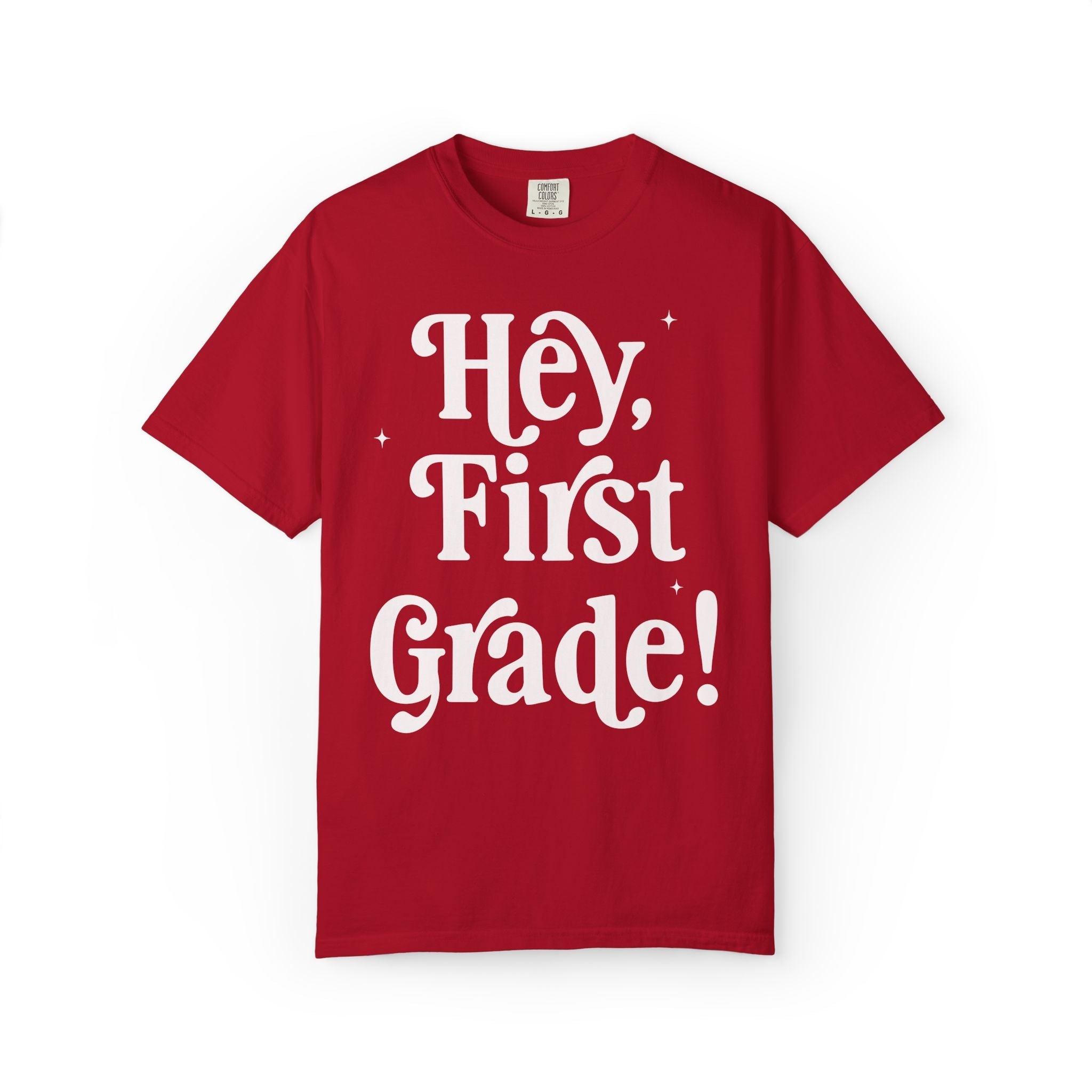 Hey First Grade Back to School Matching Teacher T-Shirt, Cute First Grade Teacher Team or First Grade Team Tee, Paraprofessional Gift - Opal and June