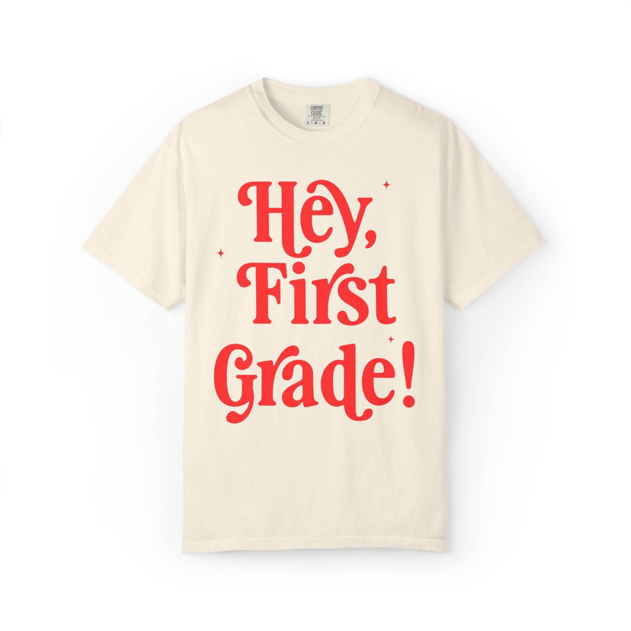 Hey First Grade Back to School Matching Teacher T-Shirt, Cute First Grade Teacher Team or First Grade Team Tee, Paraprofessional Gift - Opal and June
