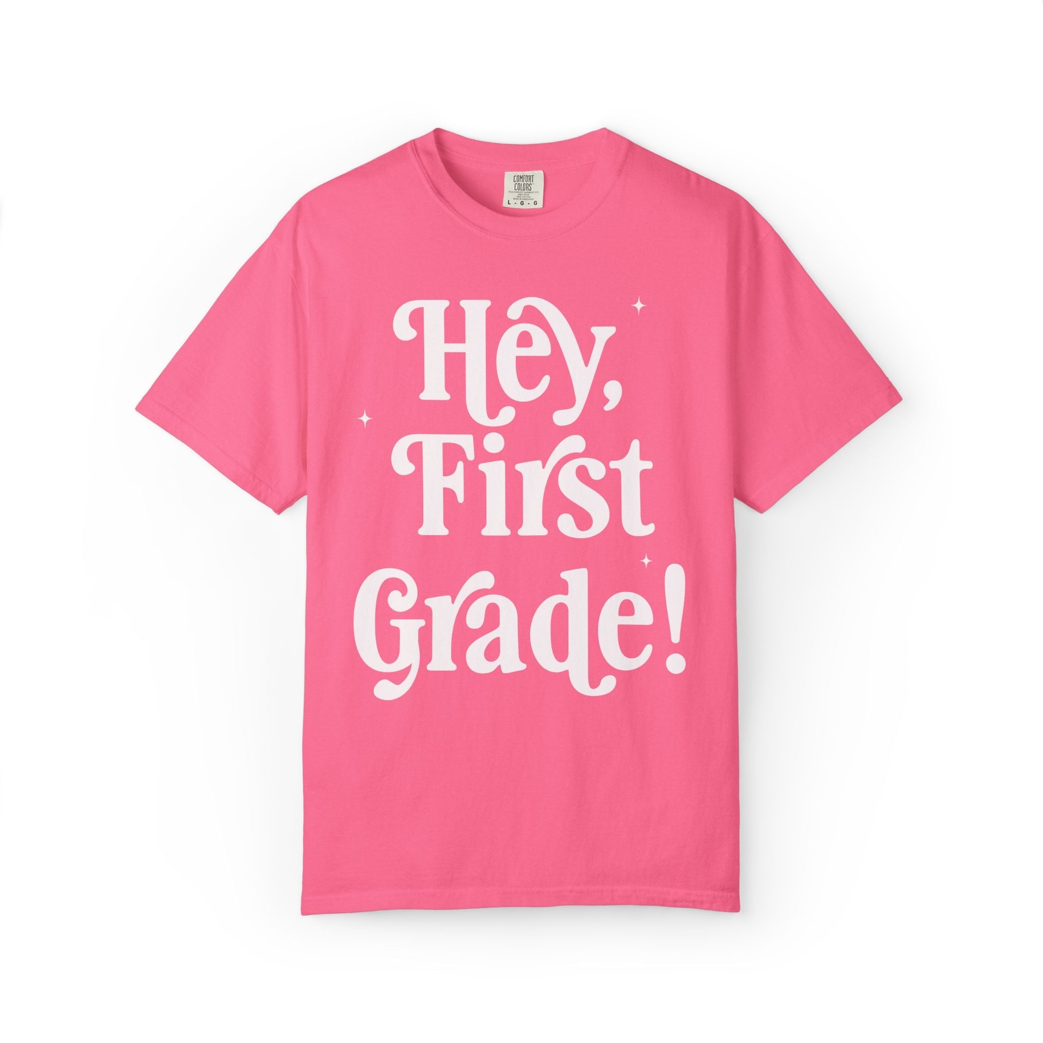 Hey First Grade Back to School Matching Teacher T-Shirt, Cute First Grade Teacher Team or First Grade Team Tee, Paraprofessional Gift - Opal and June