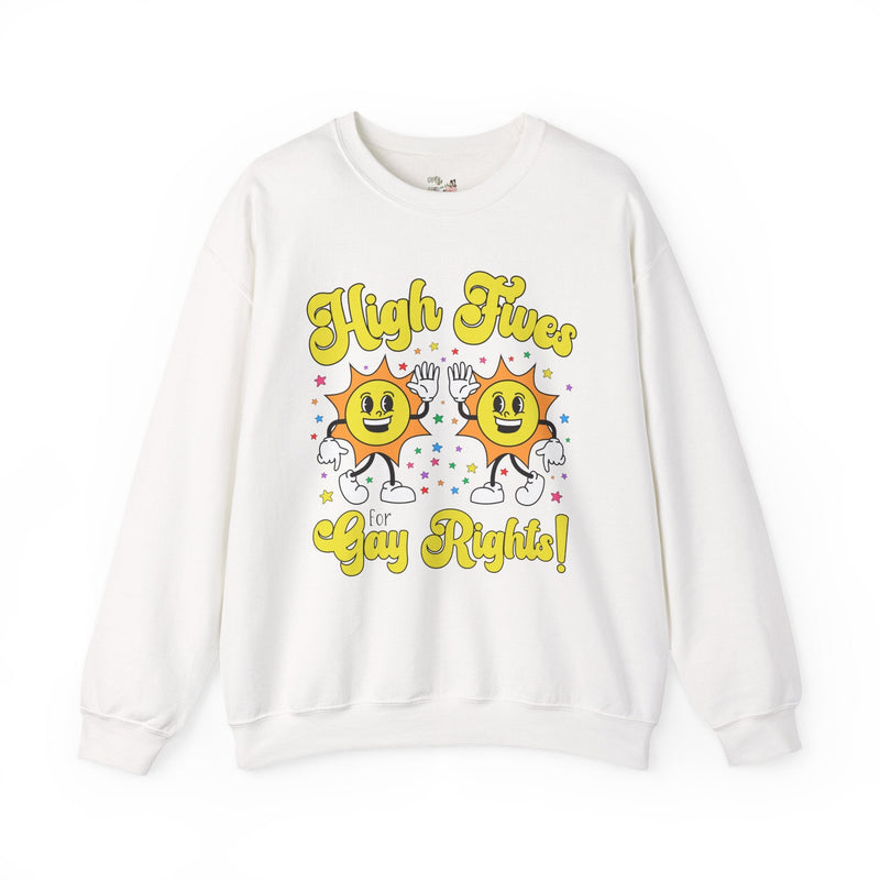 High Fives for Gay Rights: Funny Saying LGBTQ+ Ally Sweatshirt for Pride Month, Cute Lesbian Shirt for Girlfriend, Silly Dreamcore Shirt - Opal and June