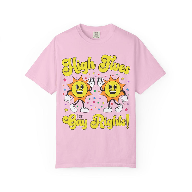 High Fives for Gay Rights: Funny Saying LGBTQ+ Ally Tee Shirt for Pride Month, Cute Lesbian T-Shirt for Girlfriend, Silly Dreamcore Tee - Opal and June