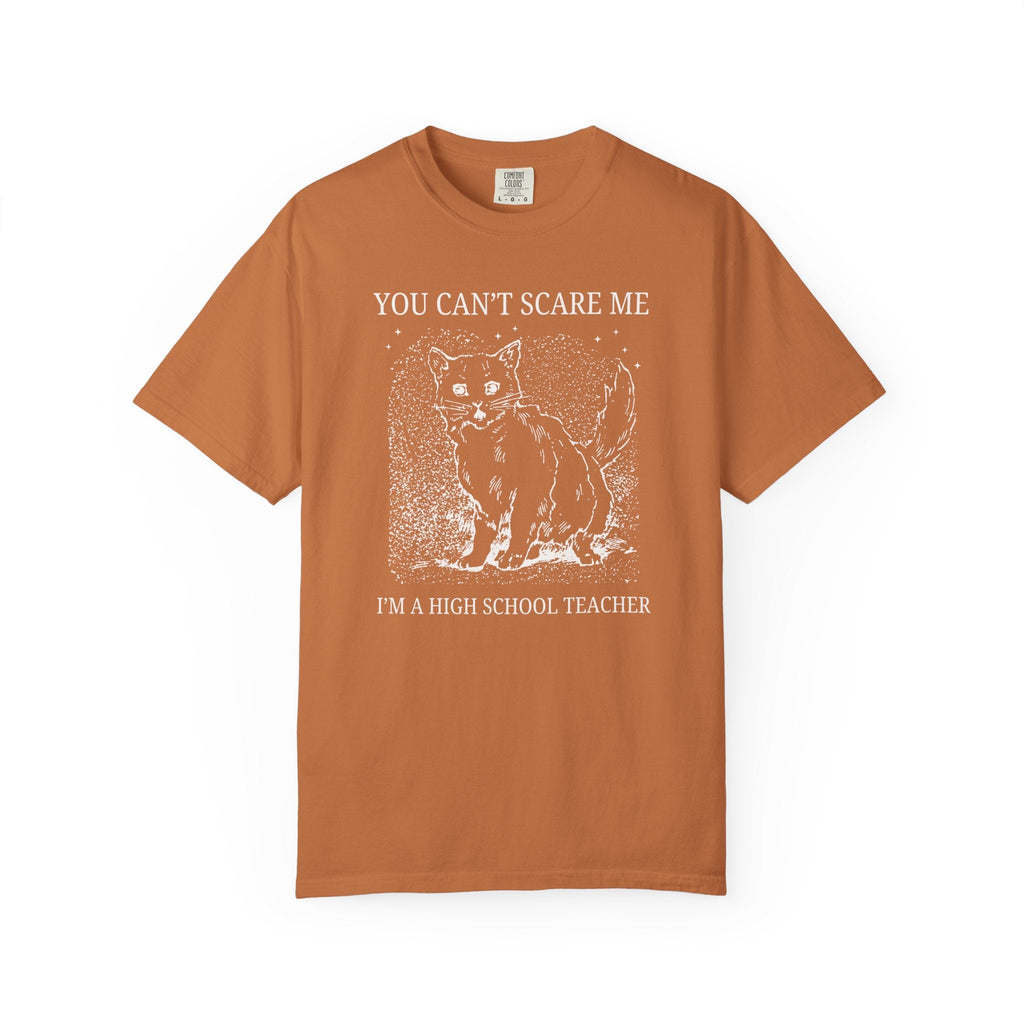 High School Teacher Halloween Tee Shirt with Cat, Funny Saying Cat Lover T-Shirt for Cat Mom Who Teaches High School, Teacher Team Shirt - Opal and June
