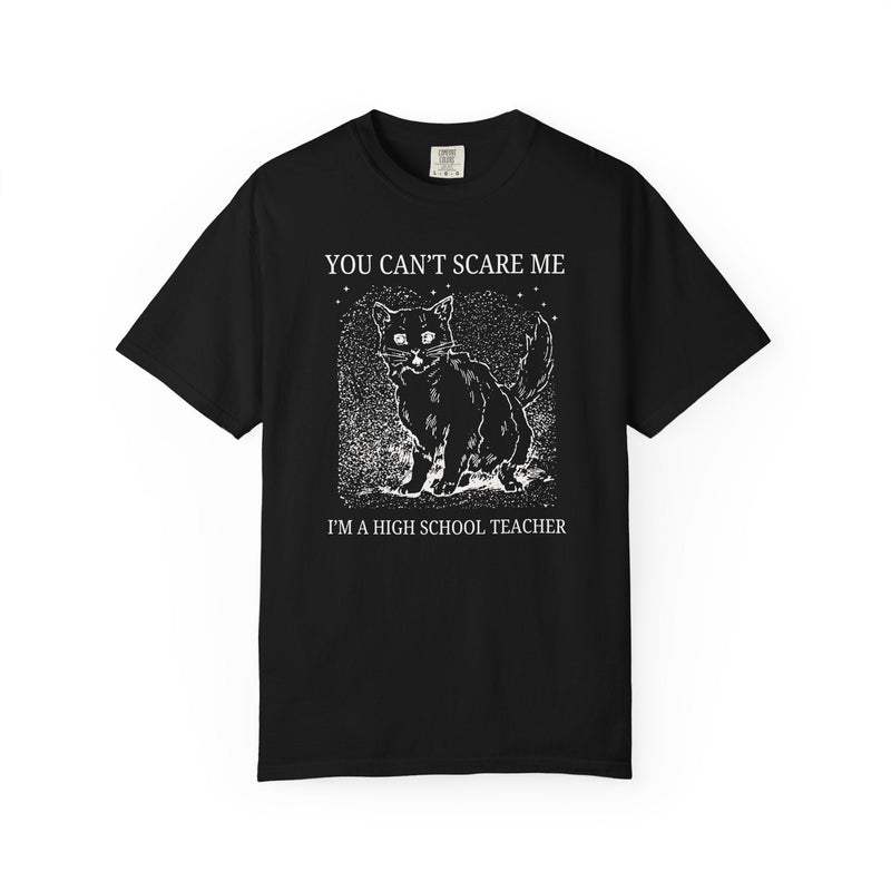High School Teacher Halloween Tee Shirt with Cat, Funny Saying Cat Lover T-Shirt for Cat Mom Who Teaches High School, Teacher Team Shirt - Opal and June