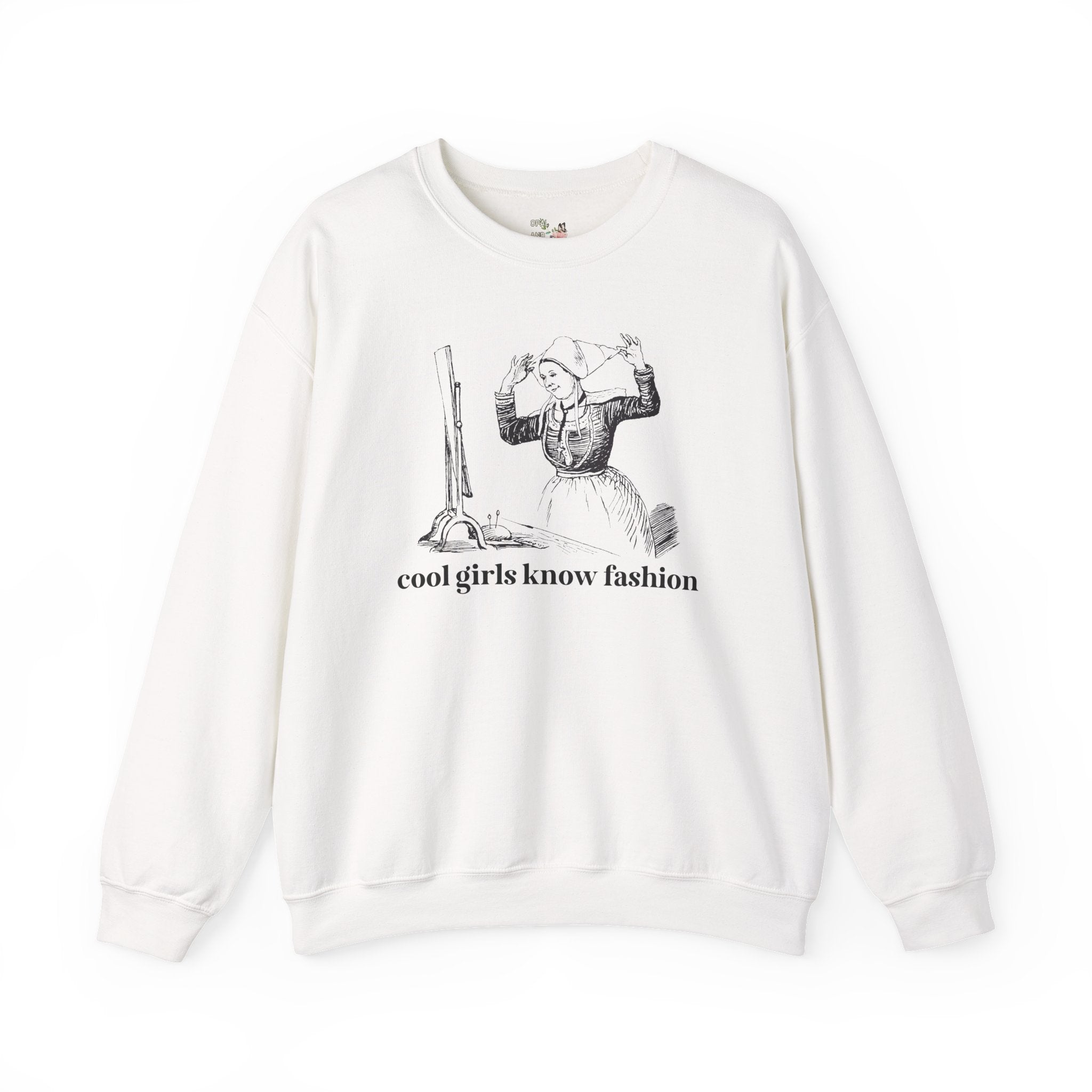 Historical Fashion Vintage Aesthetic Sweatshirt, Fashion History Major, Cute Humanities Professor Present, Funny Saying Women's History Gift - Opal and June