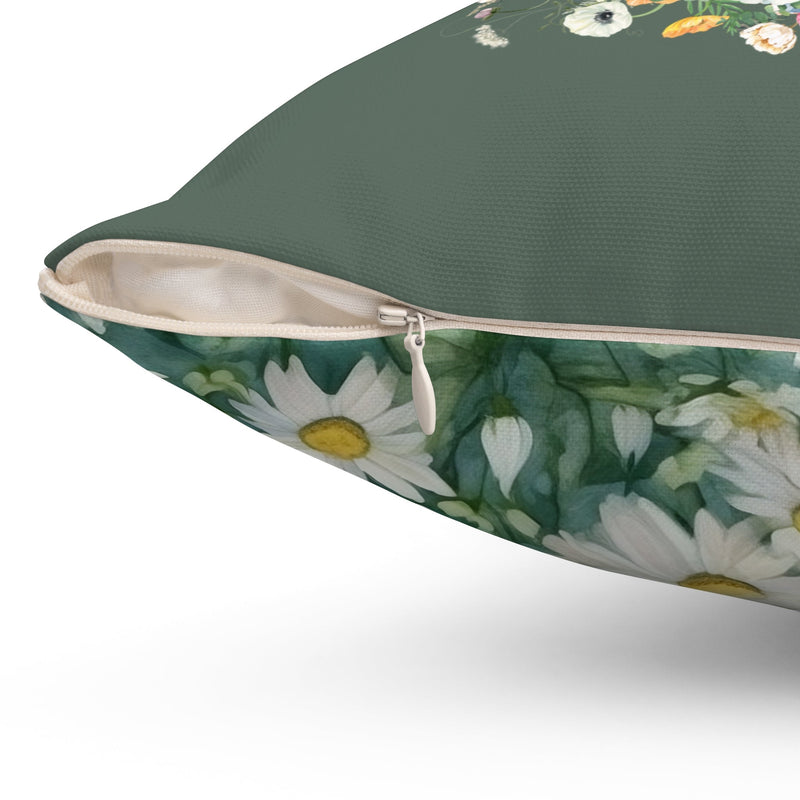 Historical Romance Pillow: Bookish Decor with Cottagecore Flowers and Doves | Floral Book Lover Pillow for Regency Romance Reader - Opal and June