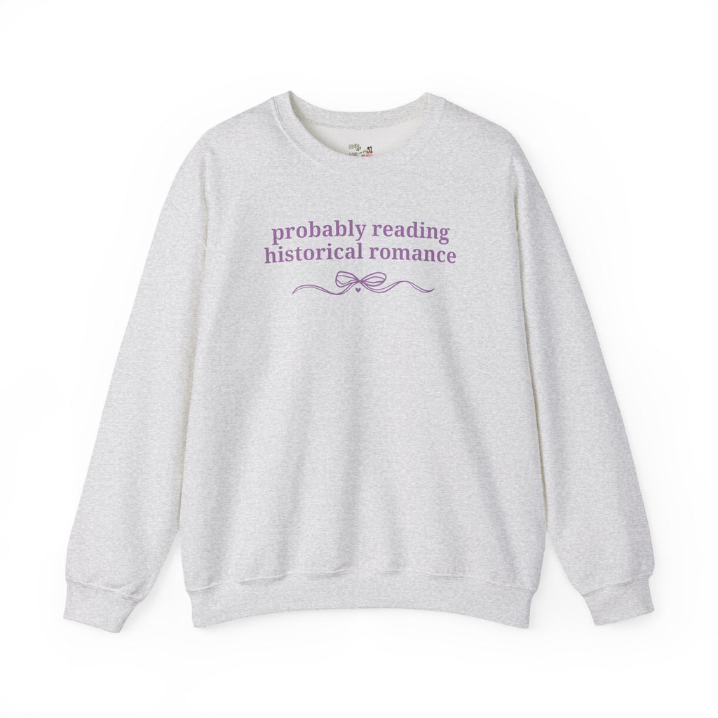 Historical Romance Reader Sweatshirt, Bookworm Who Loves Regency Romance, Historical Fiction, Cute Book Lover Gift with Bow, Soft Girl Style - Opal and June
