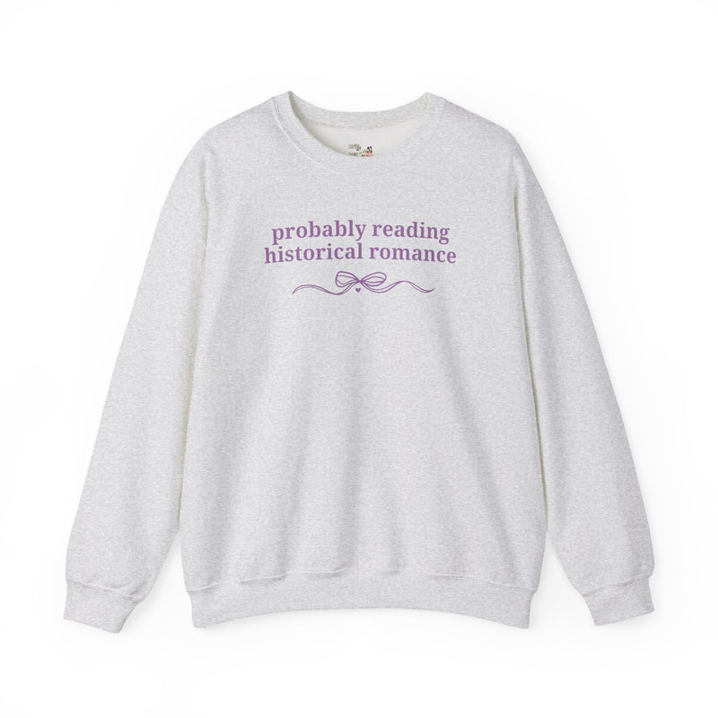 Historical Romance Reader Sweatshirt, Bookworm Who Loves Regency Romance, Historical Fiction, Cute Book Lover Gift with Bow, Soft Girl Style - Opal and June