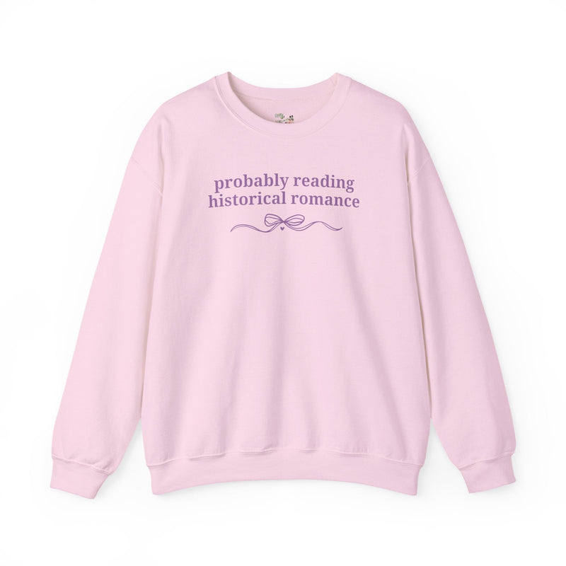 Historical Romance Reader Sweatshirt, Bookworm Who Loves Regency Romance, Historical Fiction, Cute Book Lover Gift with Bow, Soft Girl Style - Opal and June