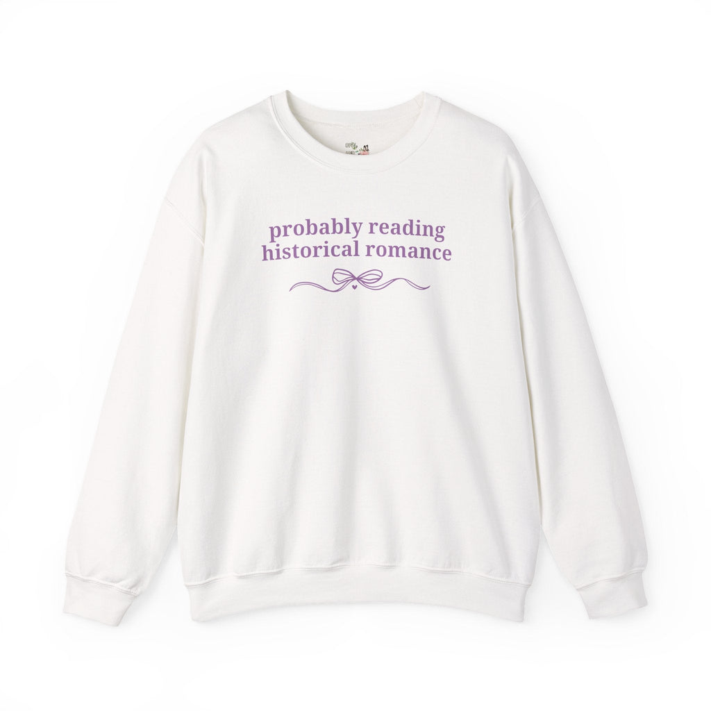 Historical Romance Reader Sweatshirt, Bookworm Who Loves Regency Romance, Historical Fiction, Cute Book Lover Gift with Bow, Soft Girl Style - Opal and June