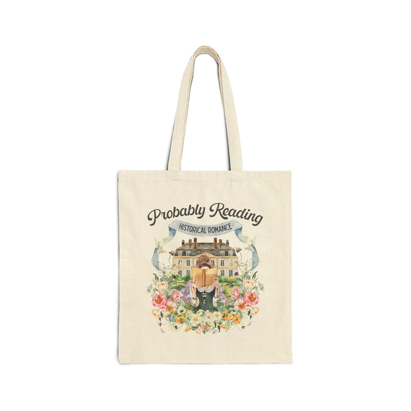Historical Romance Tote Bag: Bookish Tote with Cottagecore Flowers and Doves - Opal and June