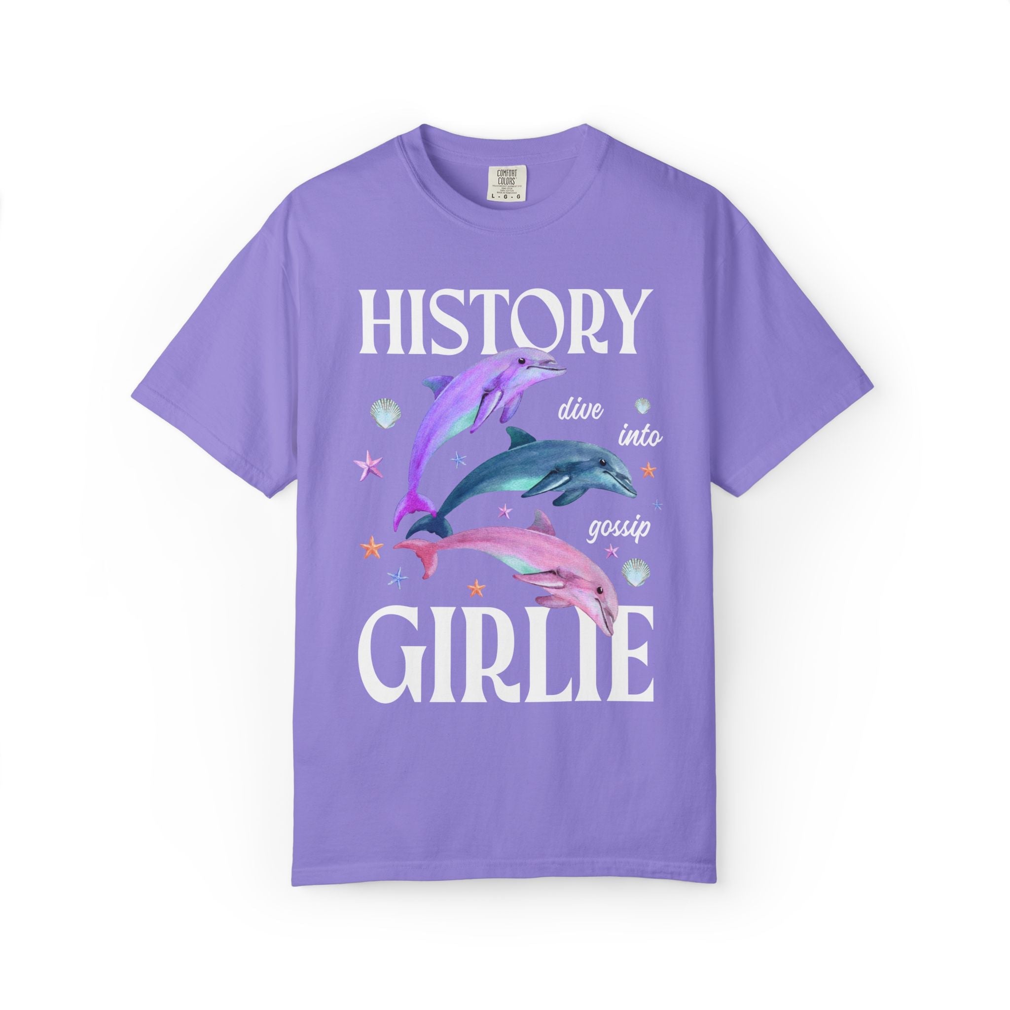 History Buff or Teacher Team Tee Shirt with Dolphins: Dive Into Gossip - Opal and June